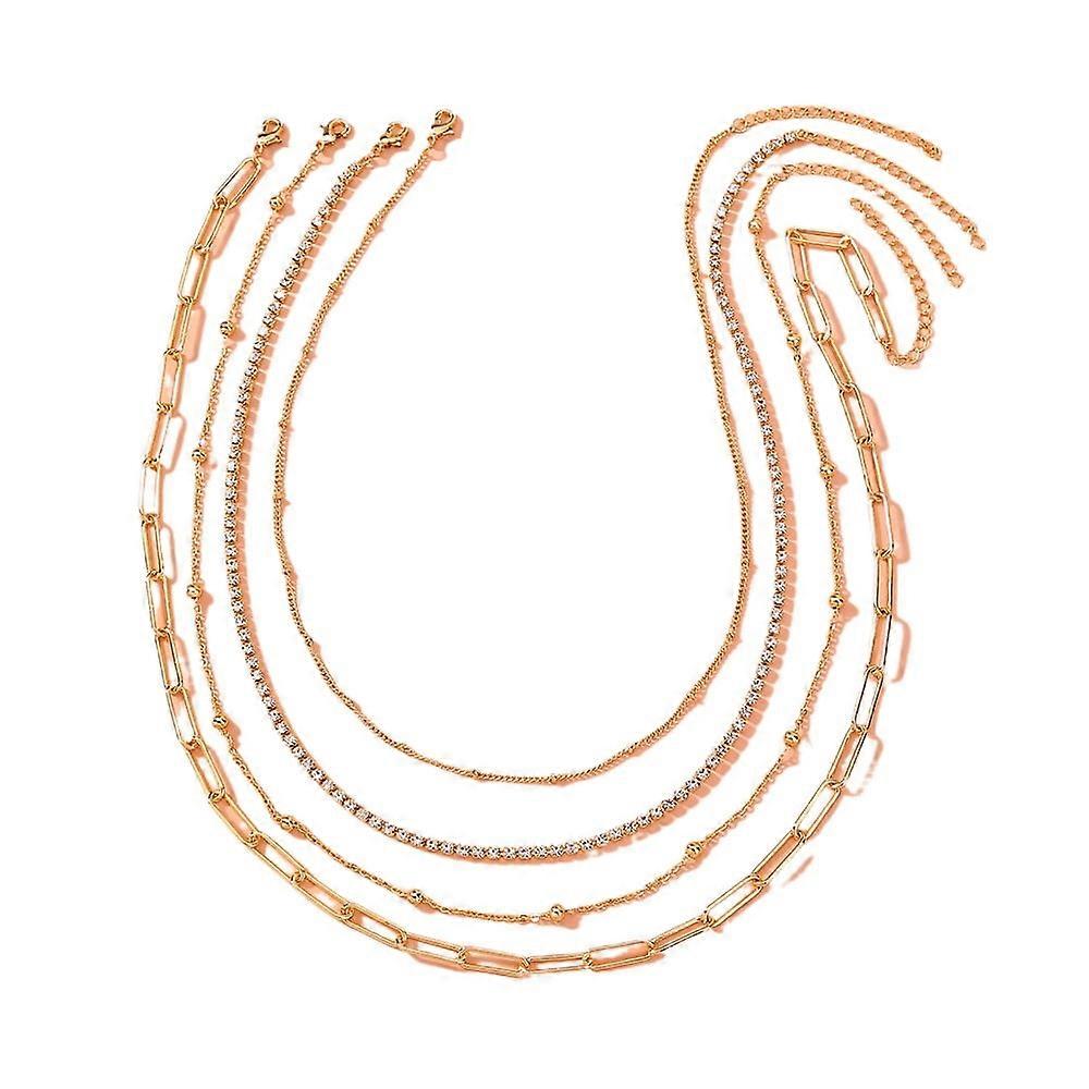 Versatile niche design multi-layered shining rhinestone clavicle necklace