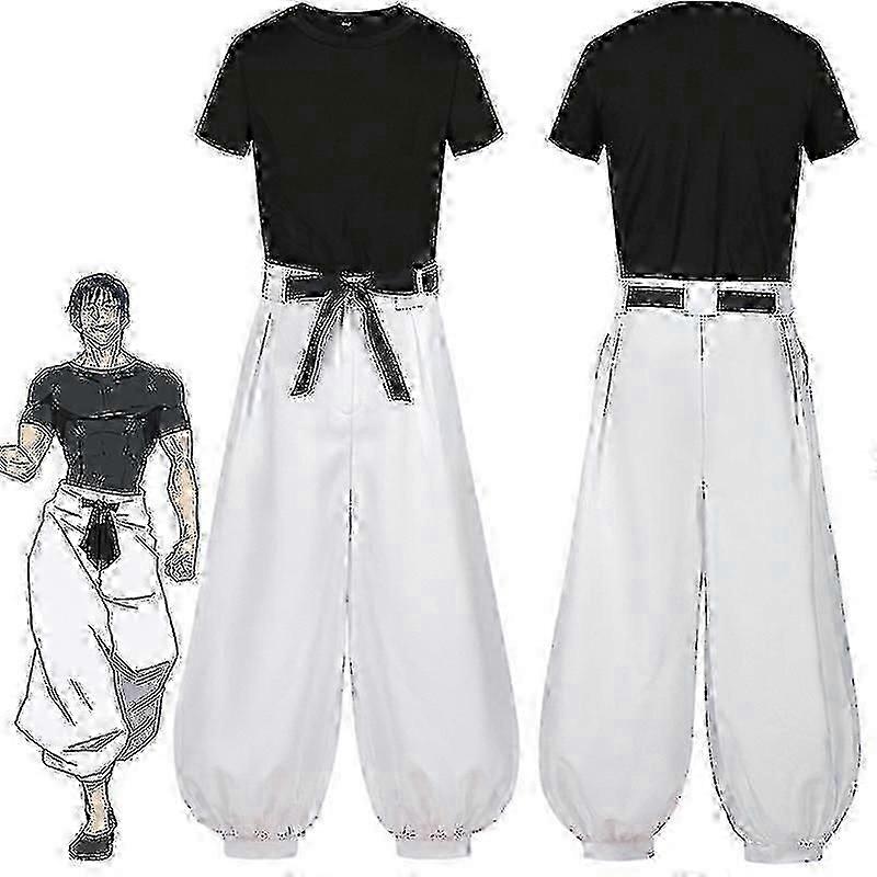 \u200bJujutsu Kaisen Fushiguro Toji Cosplay -asu - Unisex lyhythihainen toppi ja housut\u200b