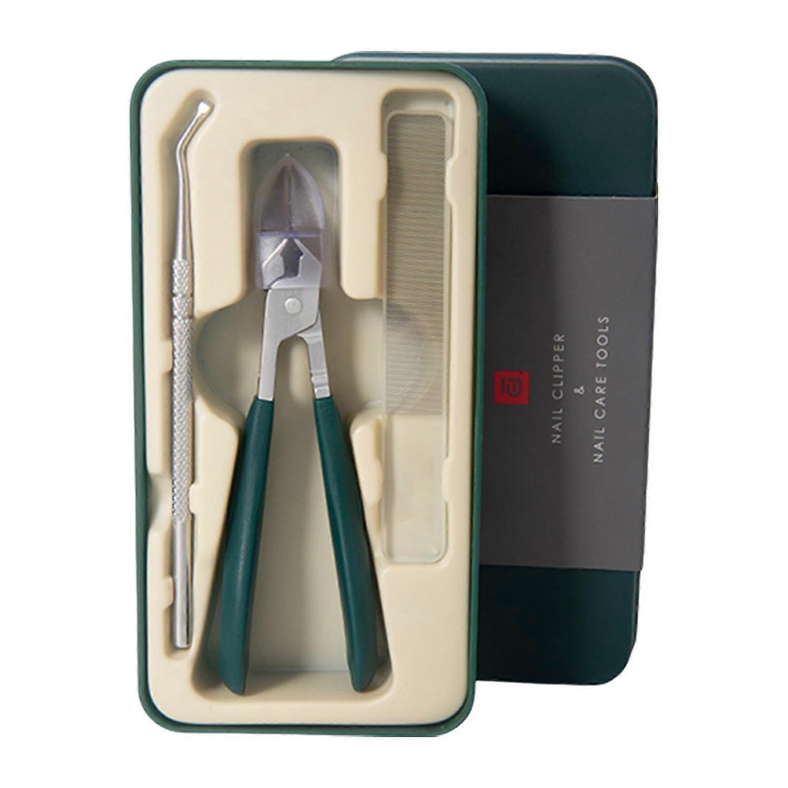 Metal Nails Cutter 3Piece AntiSplash Trimmer Set With Wide Cutting Capacity Nail File Set For Maintenance