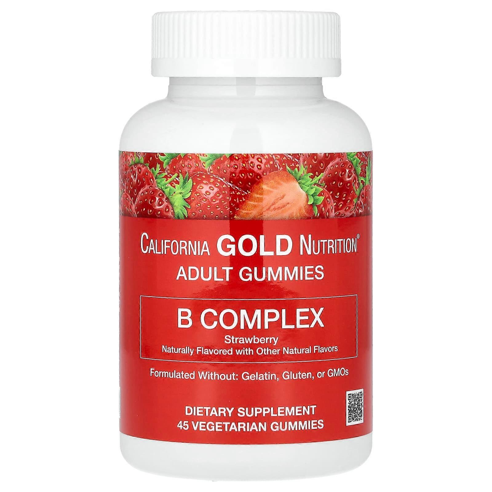 B Complex Gummies, Strawberry, 45 Vegetarian Gummies