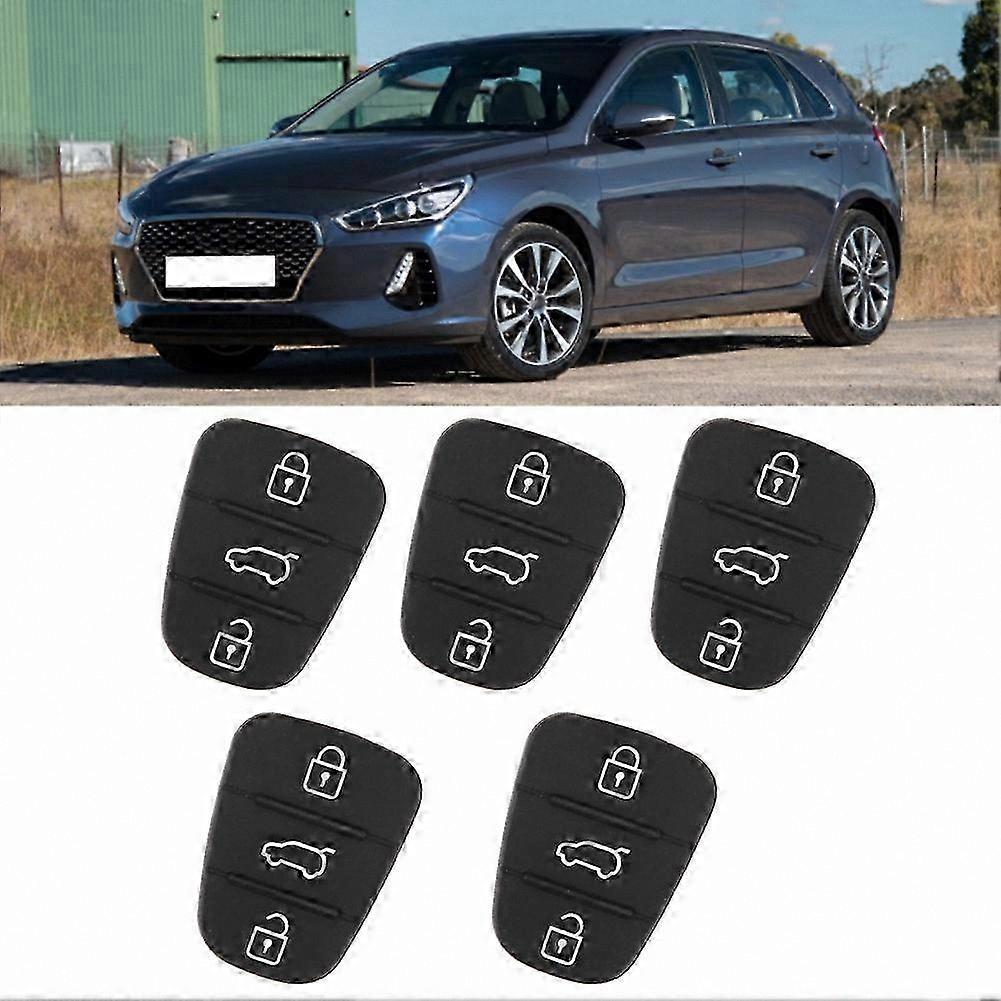5-Pack Key Shell Rubber 3-Button Pad for  and  Vehicles (No Lettering)