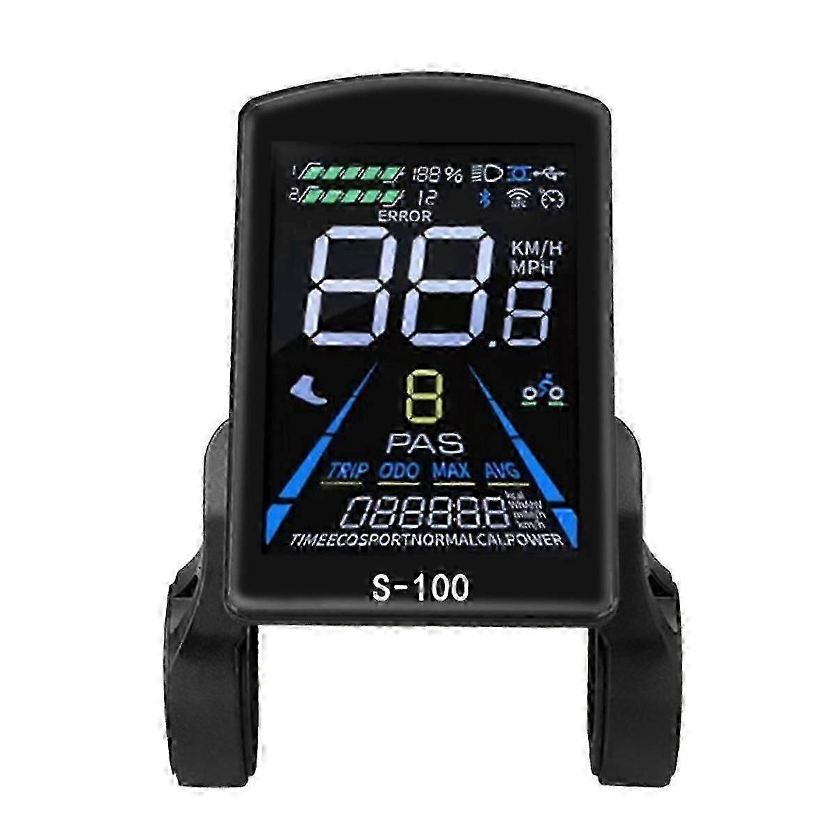 Electric Bicycle Display S-100 LCD Control, 24V-72V Speedometer