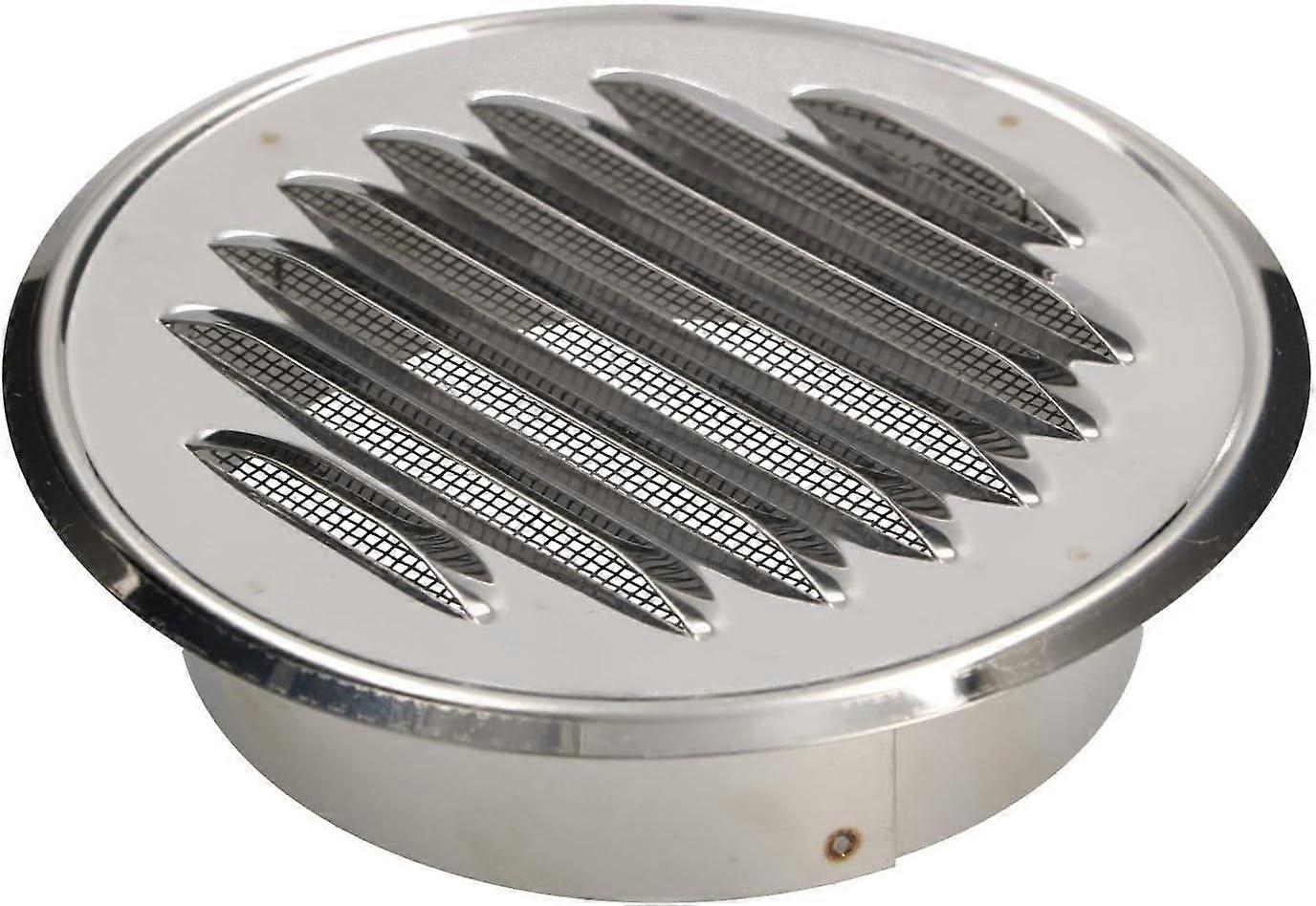 Ventilation grille round stainless steele, with screw flange