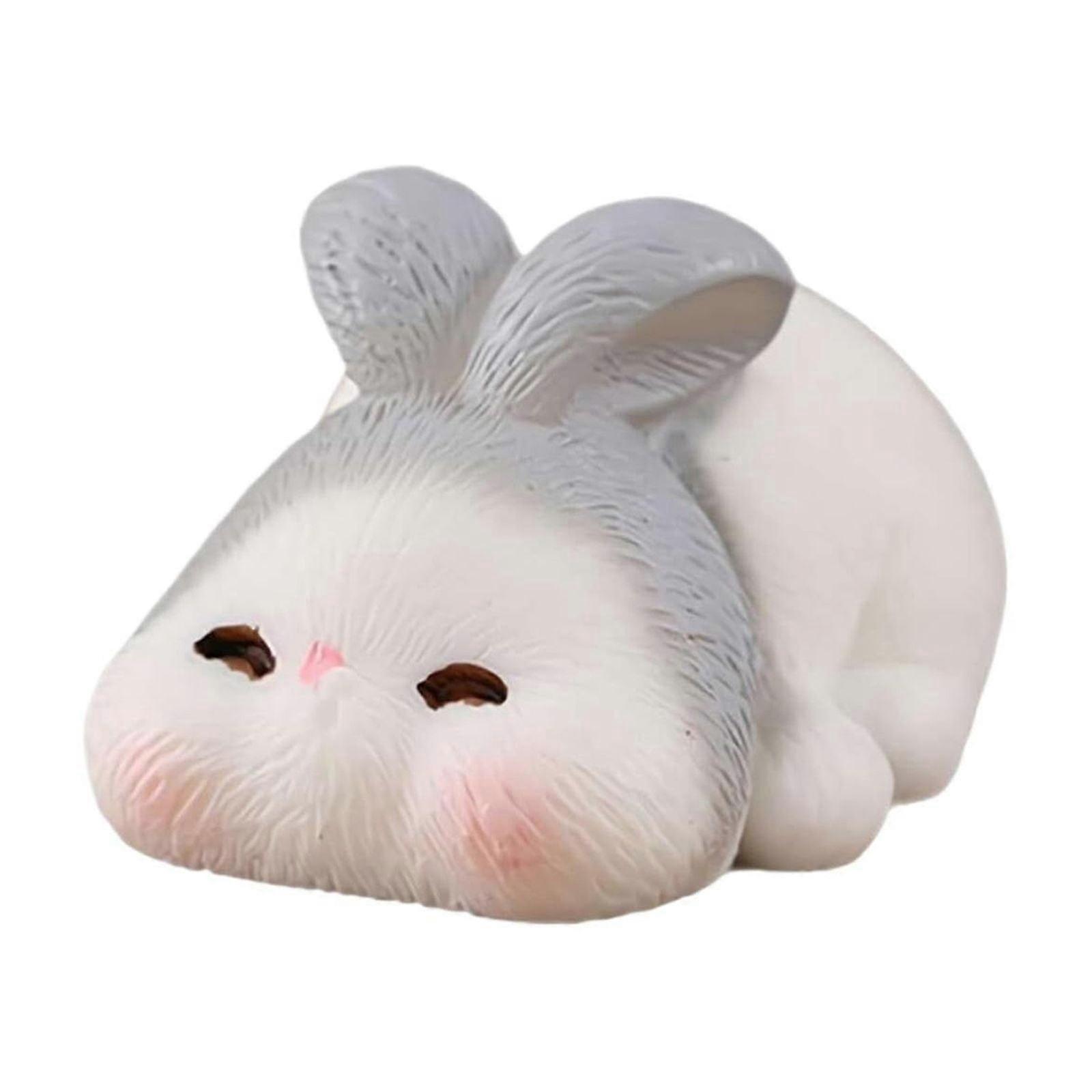 Mini Resin Rabbit Fairy Statue, Compatible with Easter Garden Decor, DIY Microlandscape, Small Rabbit Decor