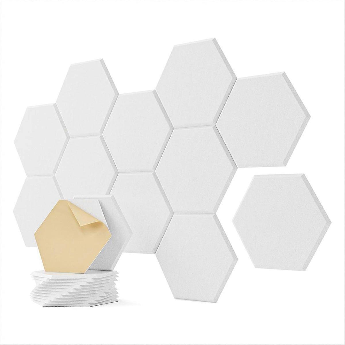 Pacote com 12 painéis acústicos de 12 x 10 x 0,4 polegadas, para quarto, branco
