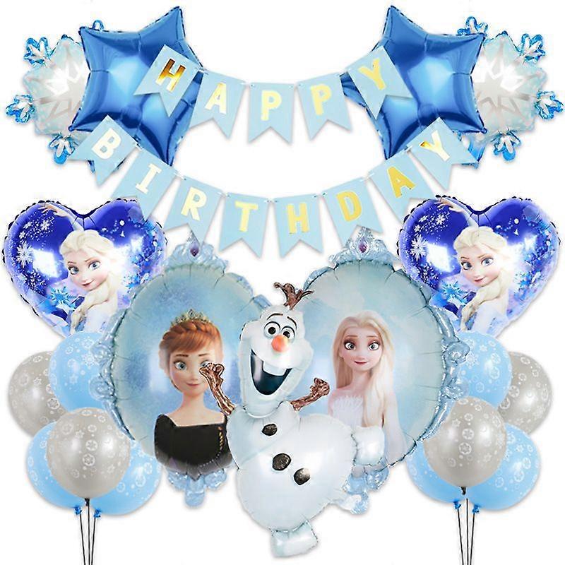 Birthday Balloon Set Elsa Anna Olaf Princess Party Decorations Aluminum Foil Cartoon Shape Balloons 82*47cm