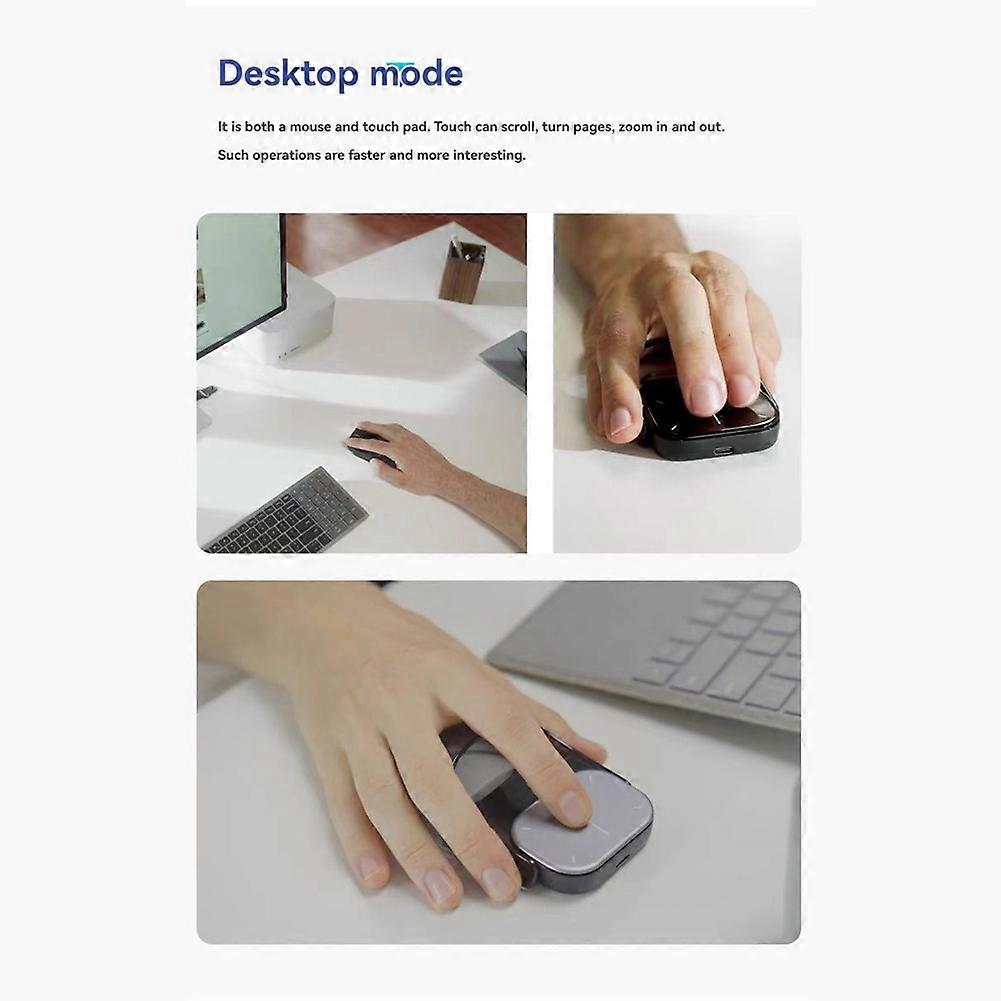 Mini Air Mouse Wireless Touchpad Bluetooth Remote AI Recording ChatGPT Enabled Mouse Presenter Recorder Function Black