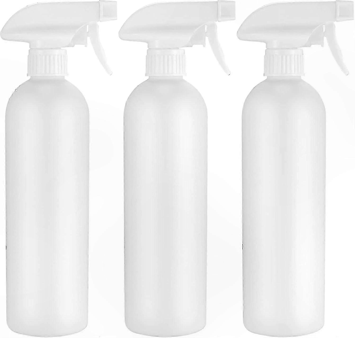 3-Pack 500ml Plastic Spray Bottles, Refillable Trigger Pump Mist Sprayers, White Plant Mister Containers