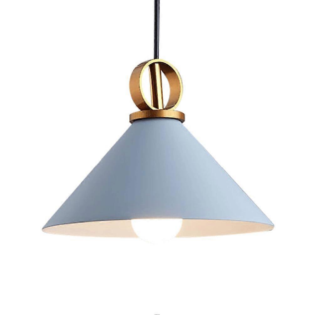 1Light Dome Elegant Pendant Lamp E27 Socket Single Head, Metal Ceiling Light, Macaron Color, Triangle Hanging, Home Ash
