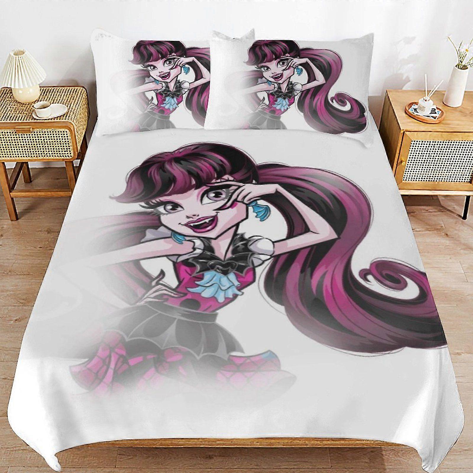 d26 Teen Monster High Breathable Soft Surface Comfortable Texture Hotel Style Duvet Cover Sets with Zipper Closure b26