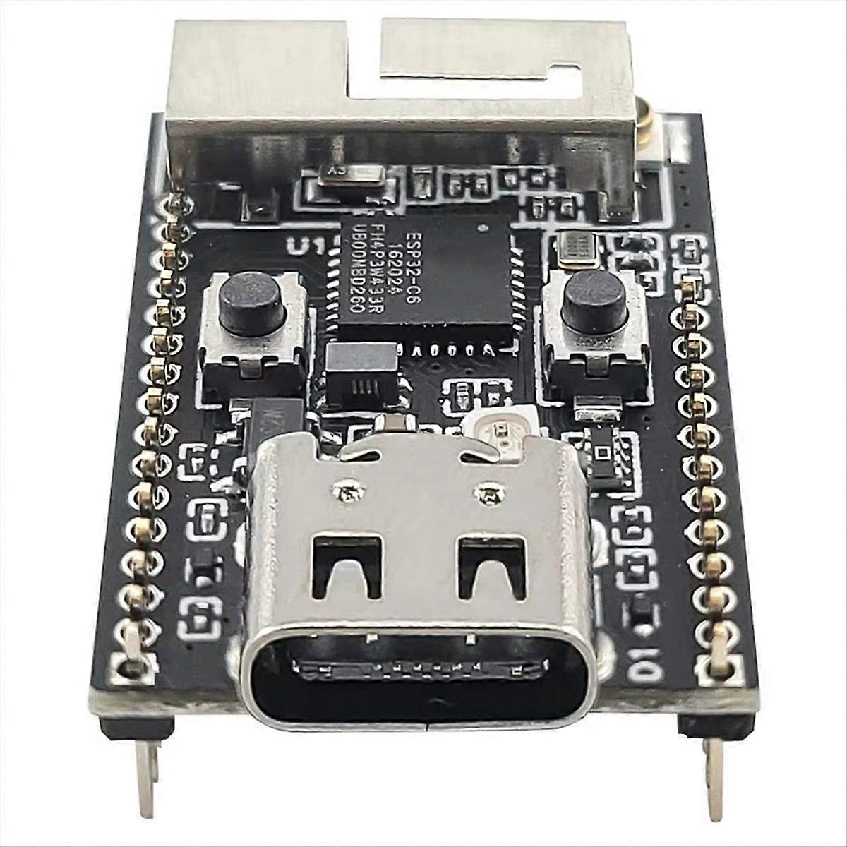 ESP32-C6 Development Board RISC-V 32-Bit Bluetooth Wifi6 Module with Crystal Oscillator RGB LED 4MB