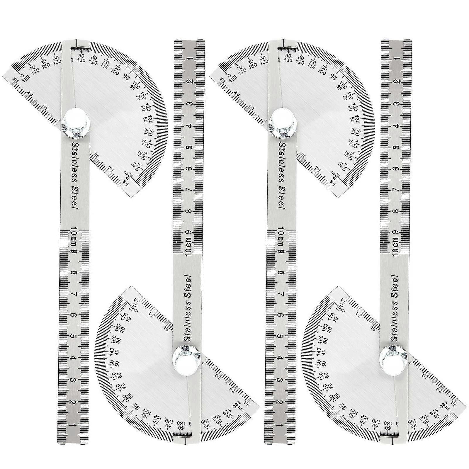 4pcs Angle Protractor Angle Finder, 0-180 Round Head Protractor Angle Ruler, Rotary Angle Finder Tool