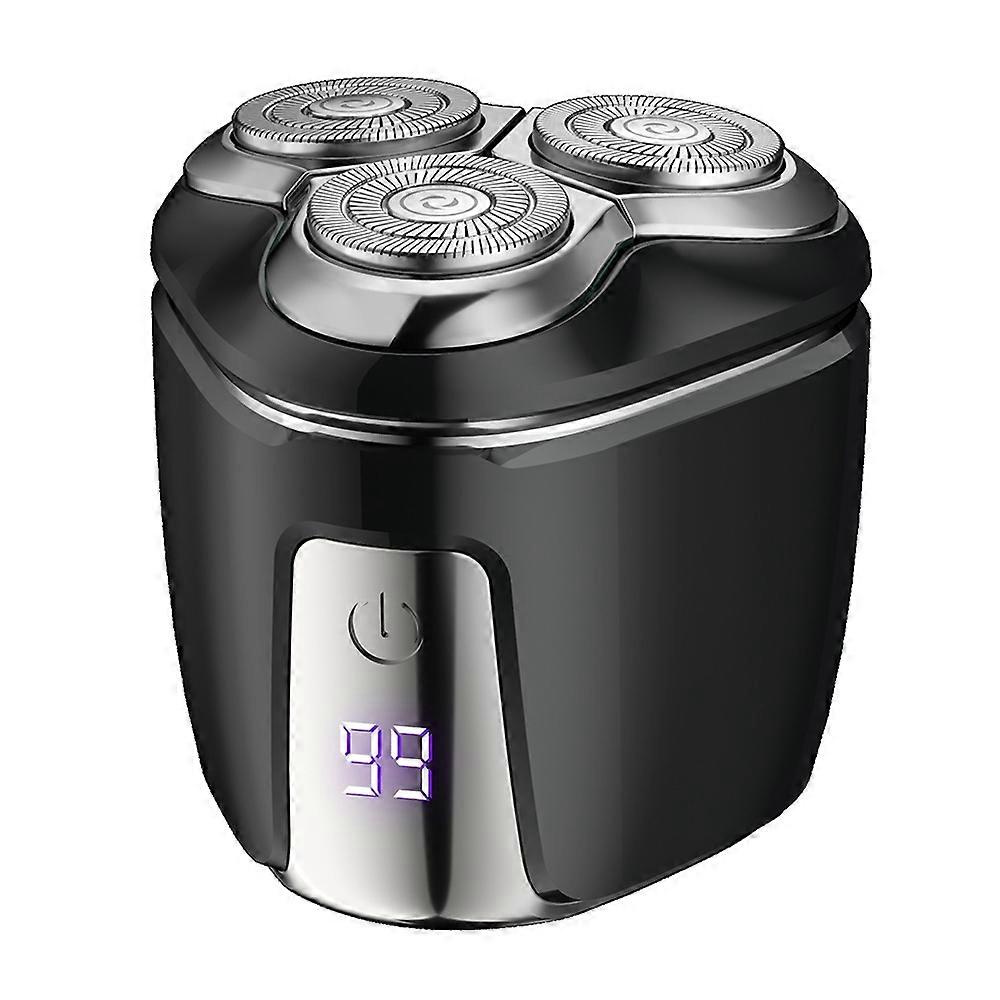 Magnetic Head LED Display Electric Shaver Black