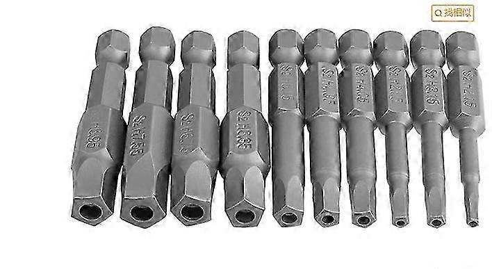 10Pieces 2.15-7.55 Magnetic Pentagonal Head Screwdriver Bits with 1/4" Secure Pentagonal Screwdriver Bit Set