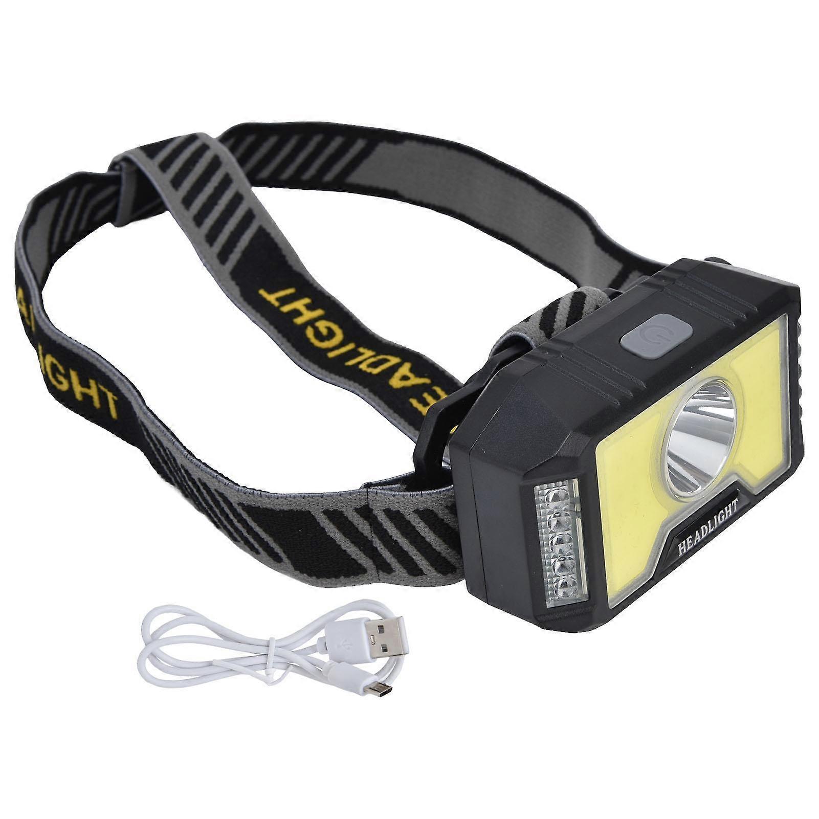 LED COB Headlight Multimode USB Charging Waterproof Head Flashlight for Outdoor Camping
