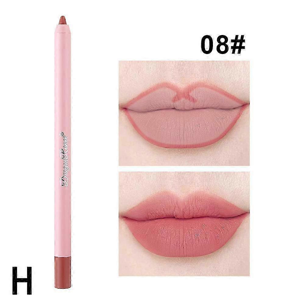 08(H)$Lip liner waterproof matte bean paste color lipstick pen foam pen non-fading lip liner