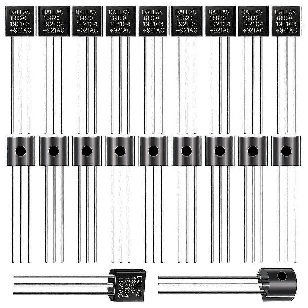 20 stuks DS18B20 temperatuursensor 1-draads interfacetechnologie met 3-pins TO-92 compatibel voor
