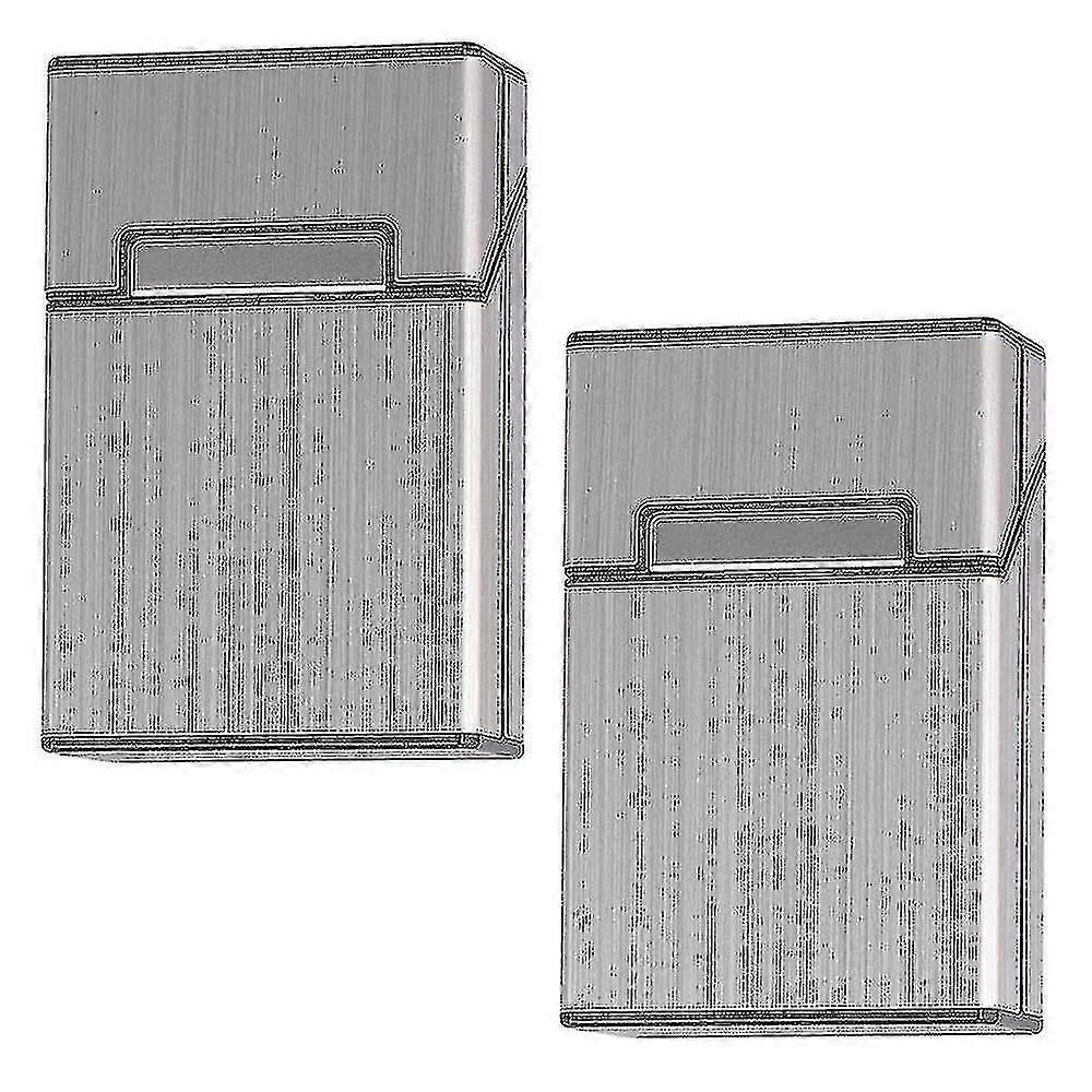 2 Aluminum Cigarette Cases, Holds 20 Cigarettes