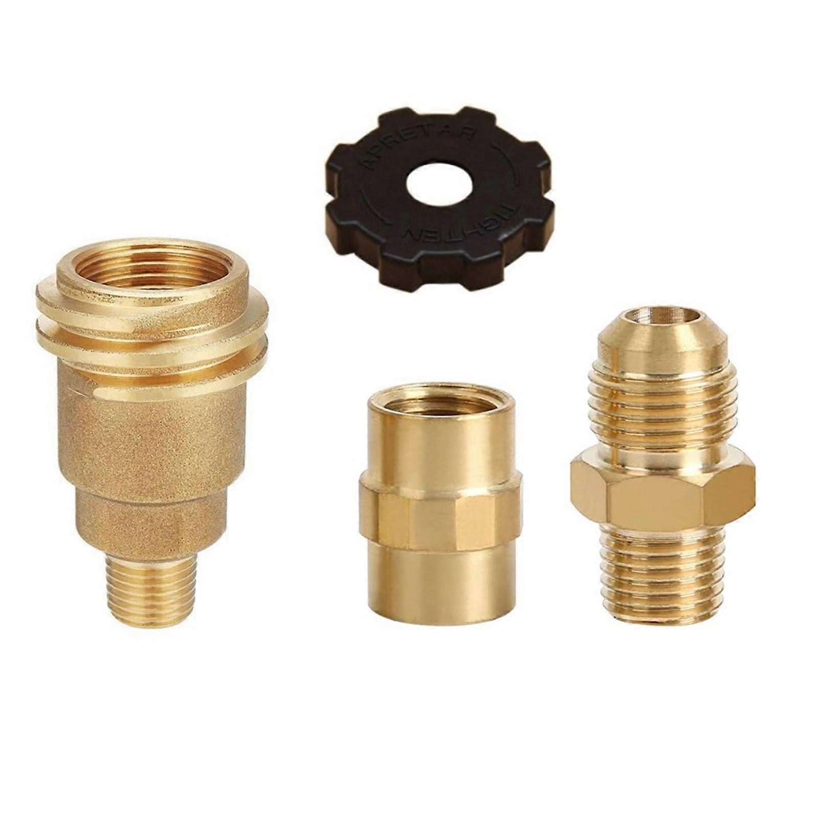 Complete Brass Connection Kit 3/8 Flared Couplings 1/4 Inch Thread Adapters Simple Installation For Propane Tanks Multicolor