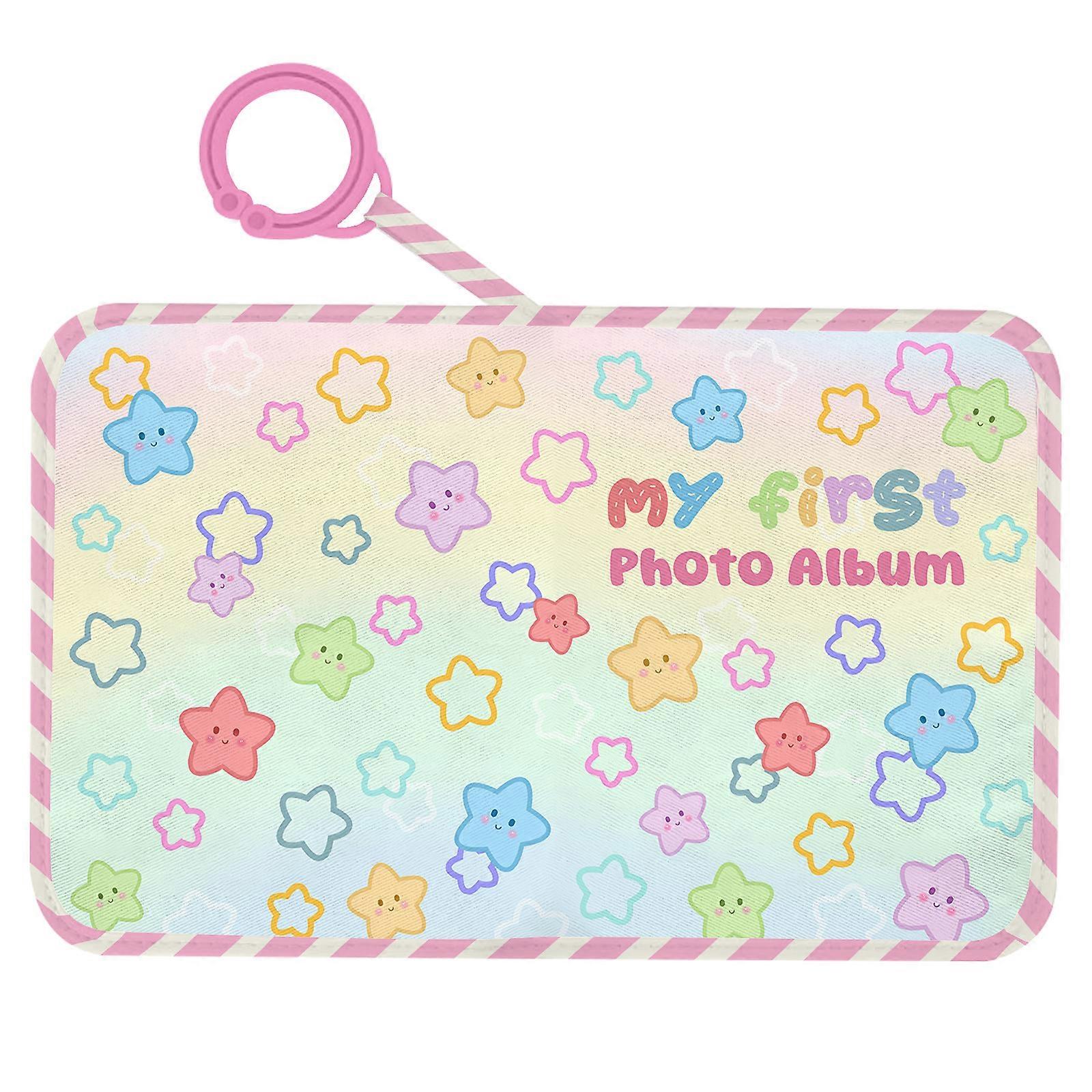 First Year Photo Album Soft Oxford Fabric Baby Book Holds 4x6 Images Portable Keepsake Bohemian Rainbow For Baby Multicolor