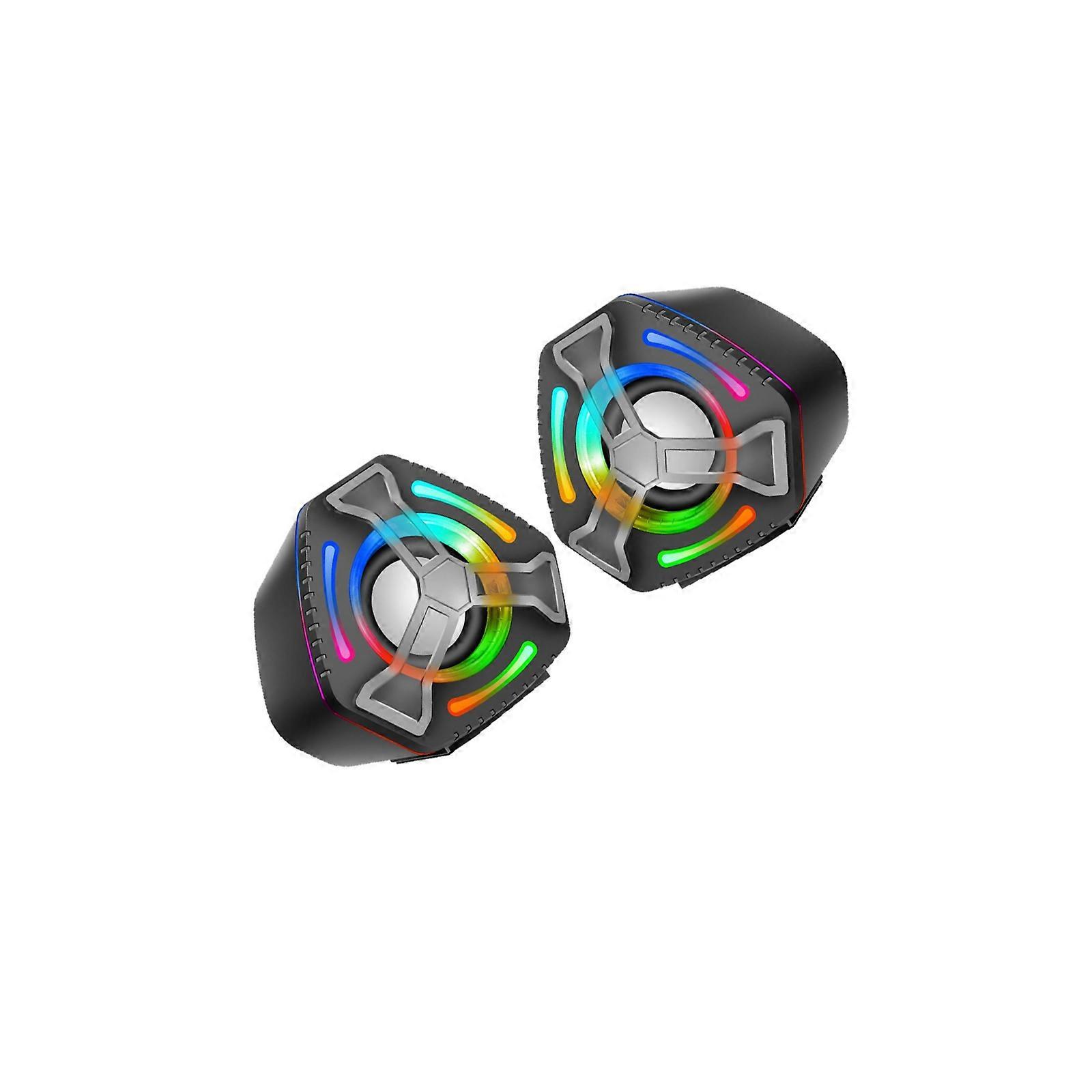 Space Saving Desktop Auditory System With Color Illuminating And Double Mode Connection For Multiple Devices Multicolor