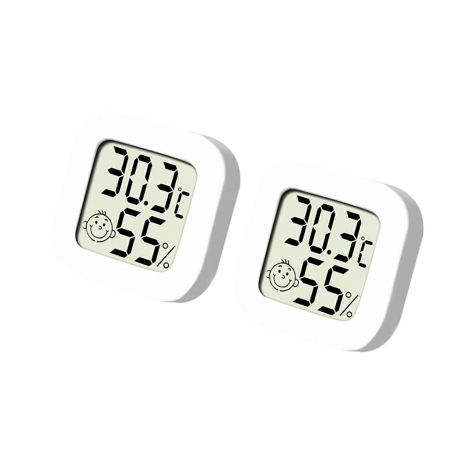 Indoor Humidity Temperature LCD Display Long Cute Design For Air Quality Monitoring Home Office Use  White