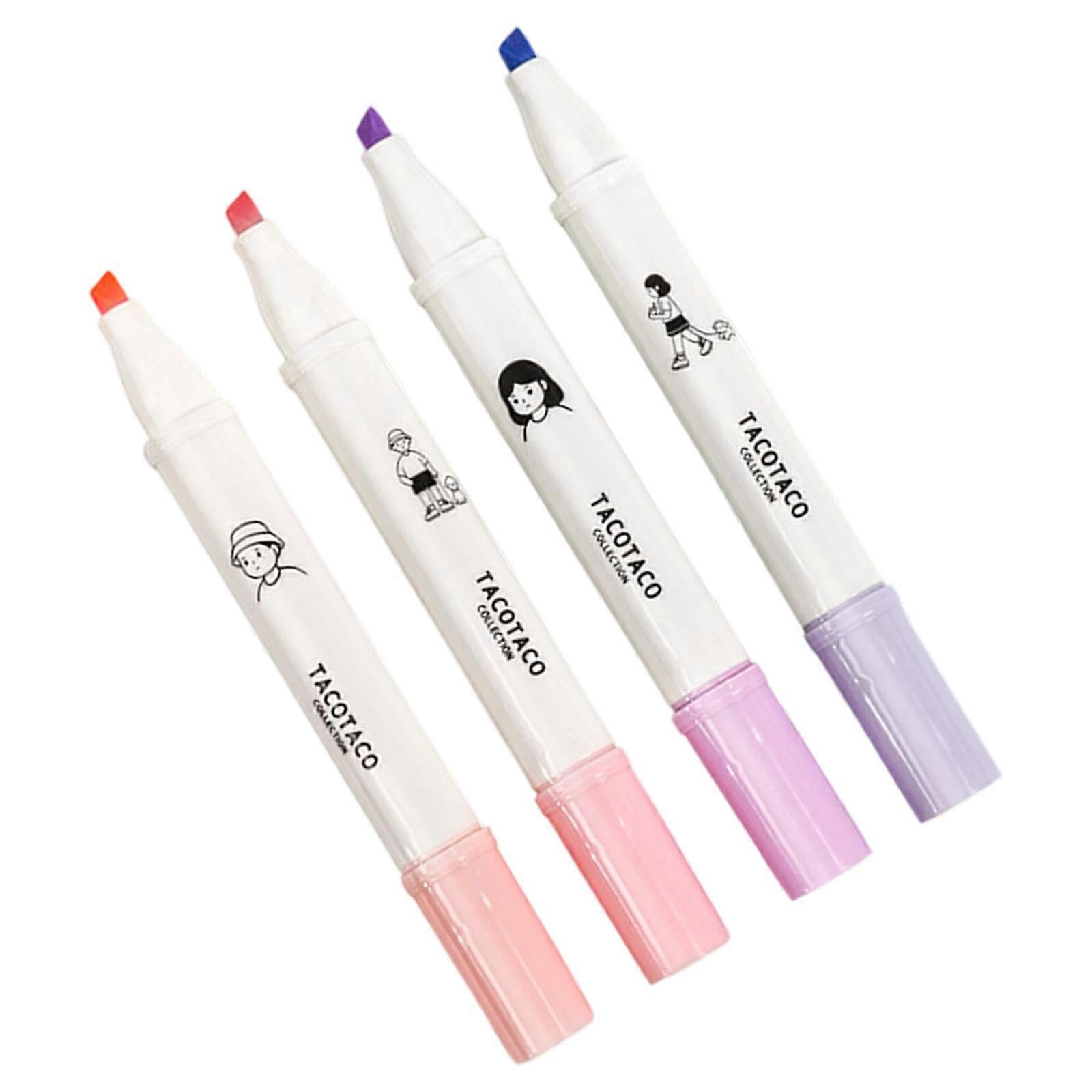 4Pcs Eye Comfortable Fluorescent Highlighters With Quick Dry Inks Lightweight Design For Backpacks Storage And Daily Use Multicolor