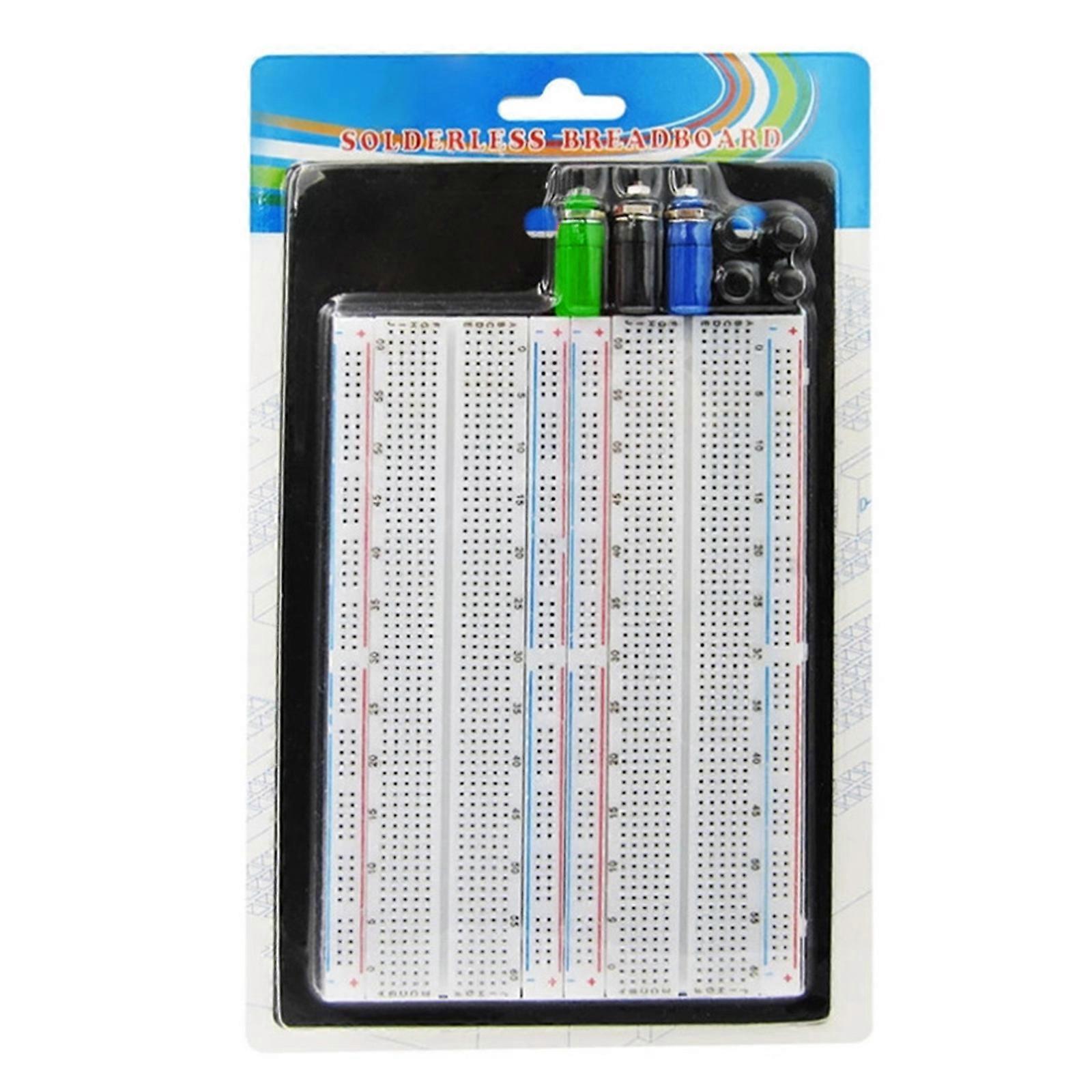 ZY-204 Breadboard Wire Kit 4 Bus Test Protoboard Cable Breadboard Set 1660 Solderless Breadboard for Prototyping Multicolor