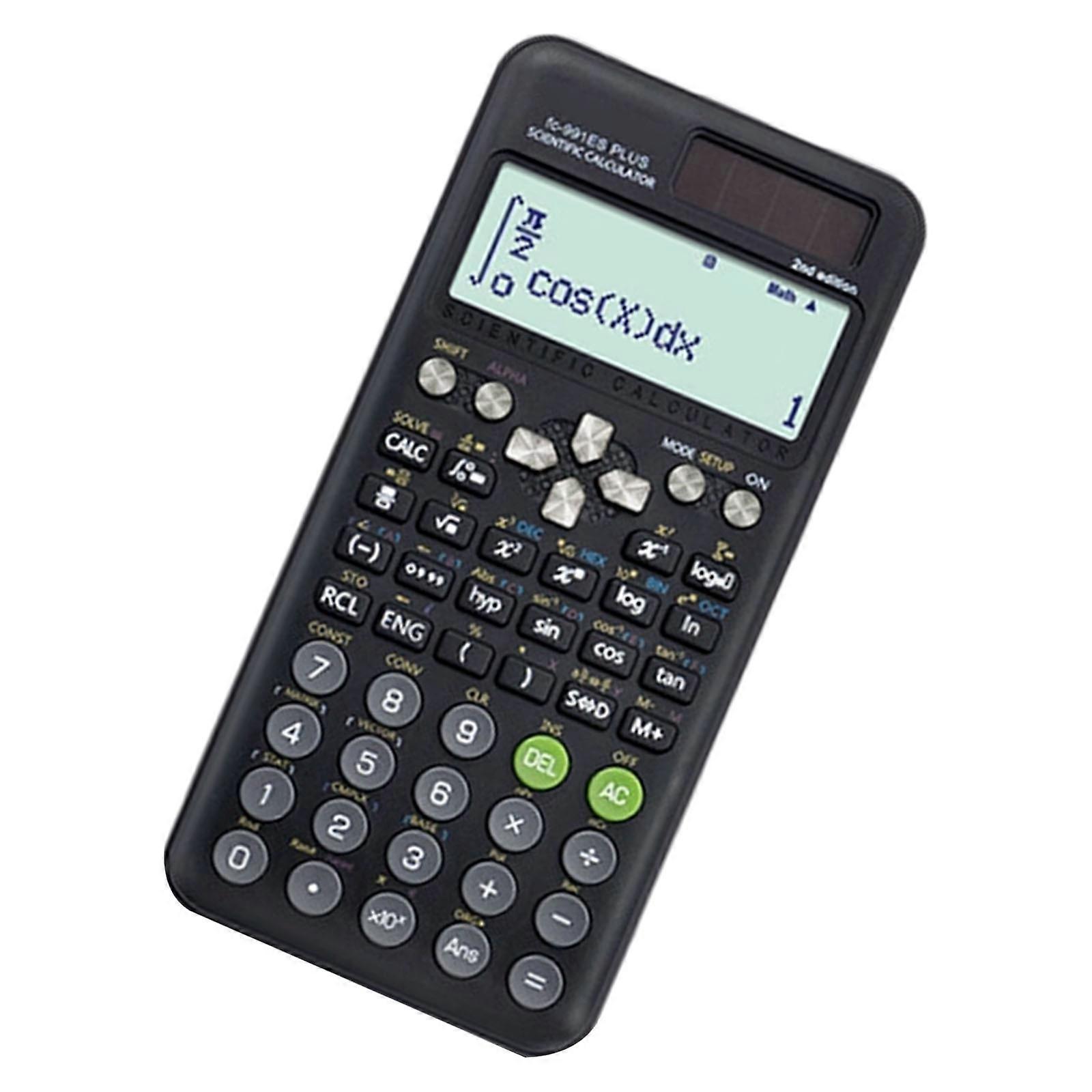 Engineering Scientific Calculator for Students Teacher Portable ABS Calculator for Matrices Complex Equations Solving  Black