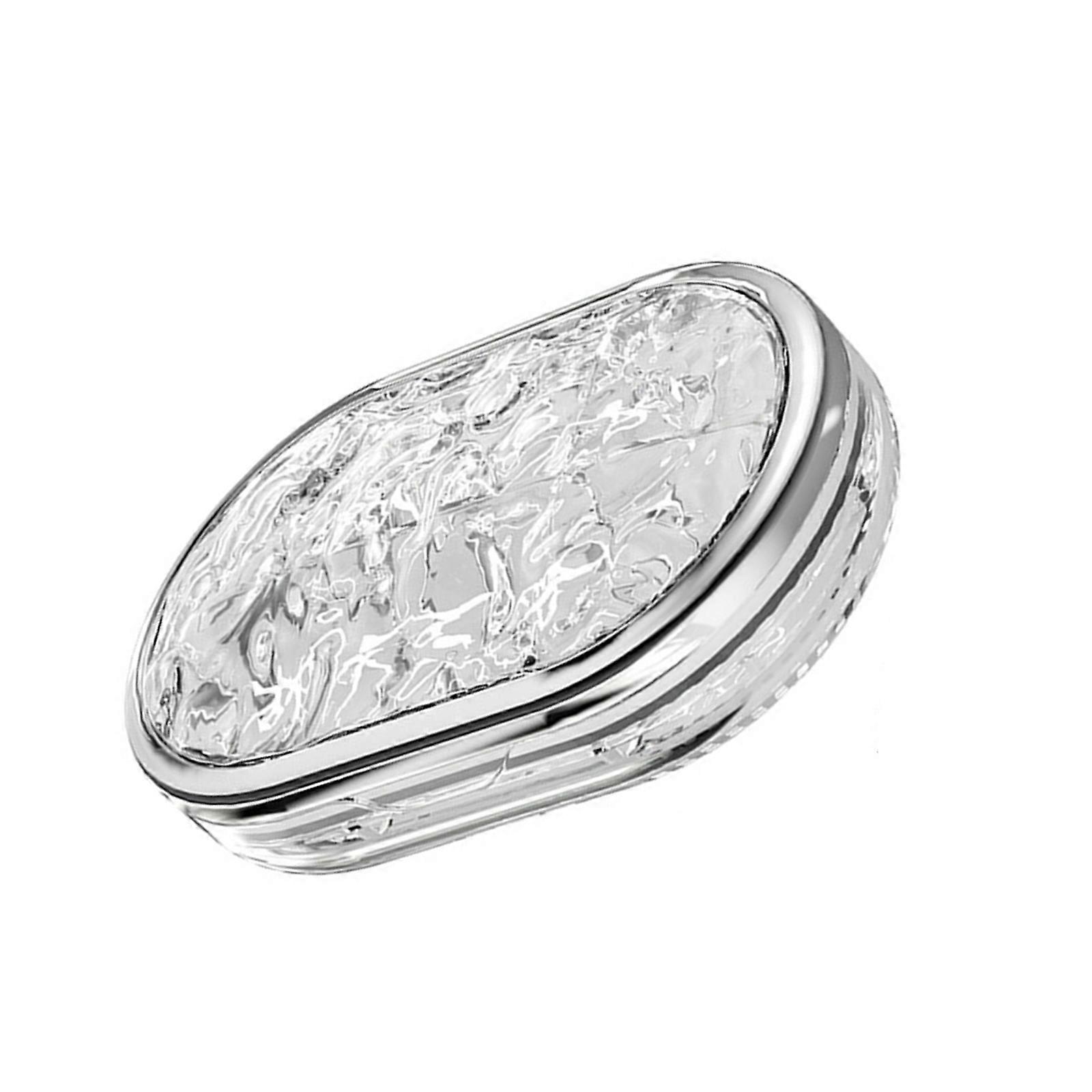 Portable Multiple Compartment Pills Box With Water Ripples Pattern Medication Storage Container for Purses and Travel  Clear