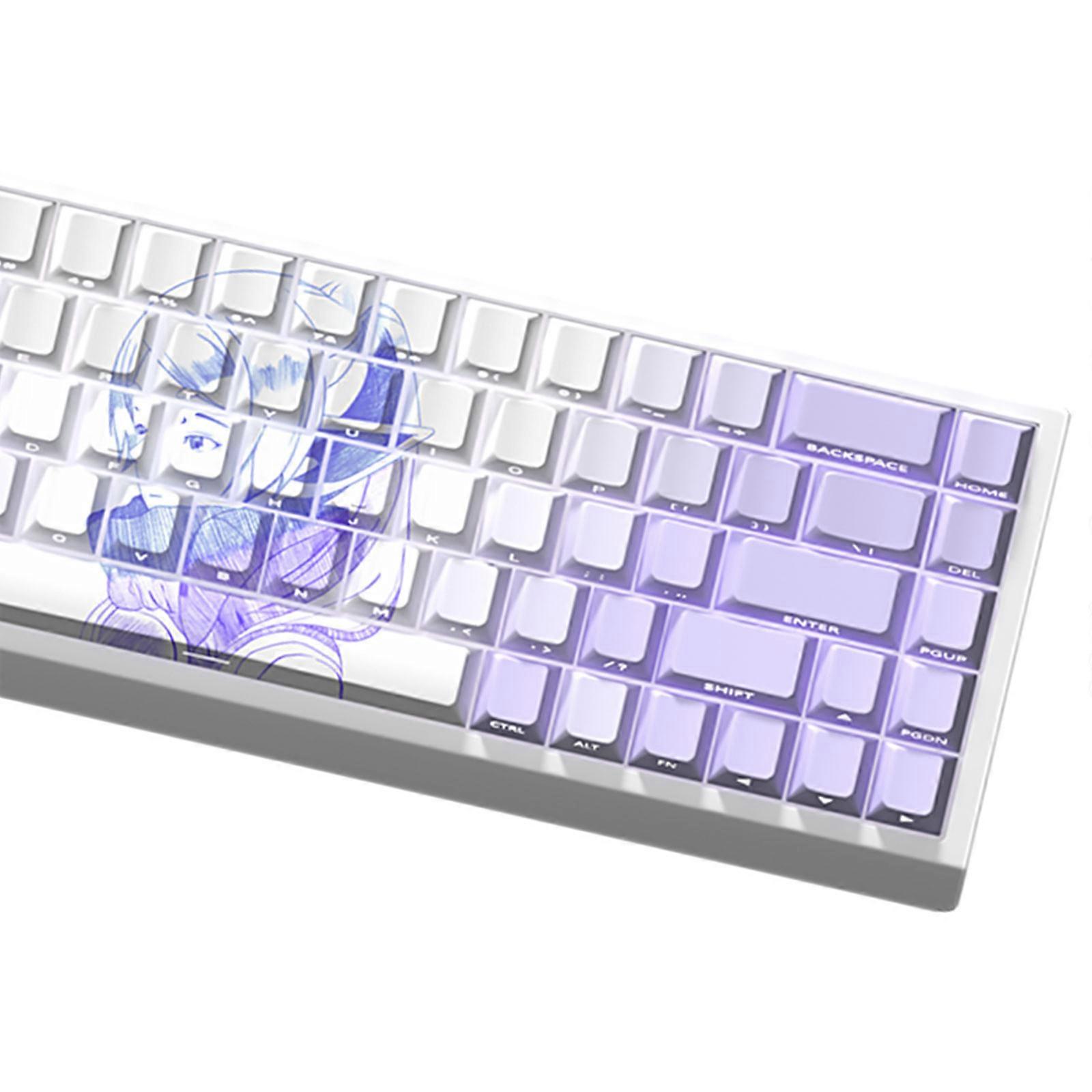 PBT 74 Key Original Height Keycap Set with Side Printed Backlight Keycap Set For Most Mechanical Keyboards Switches Keyc Multicolor