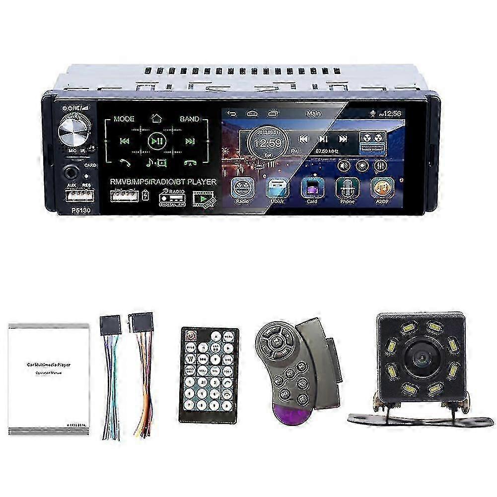 P5130 4.1 Inch Car Radio Bluetooth-compatible Touch Screen Mp5 Player With Rearview Camera