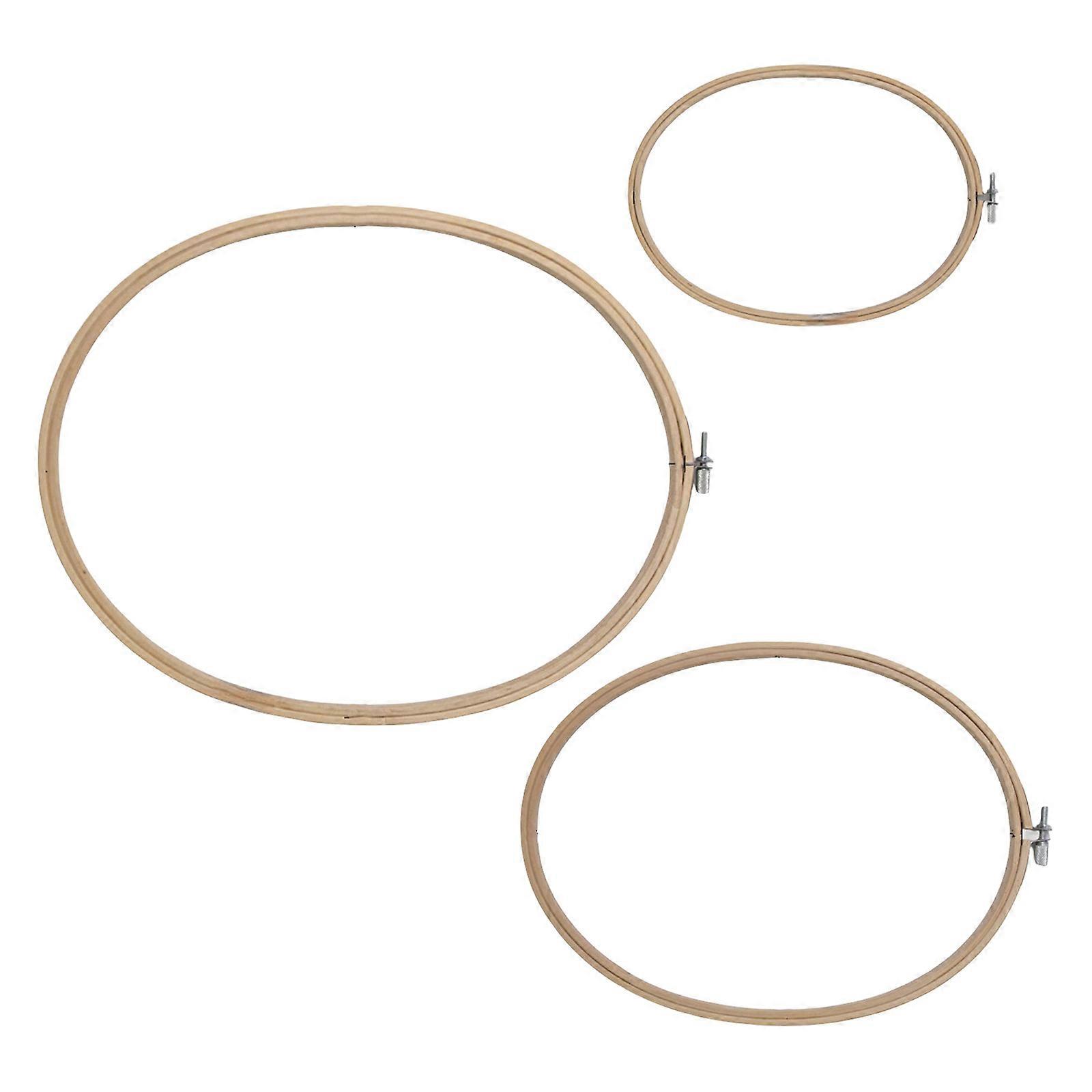 3 kokoa soikea kirjontakehys säädettävä kirjontakehys ristipistokehys neulontatöihin monivärinen