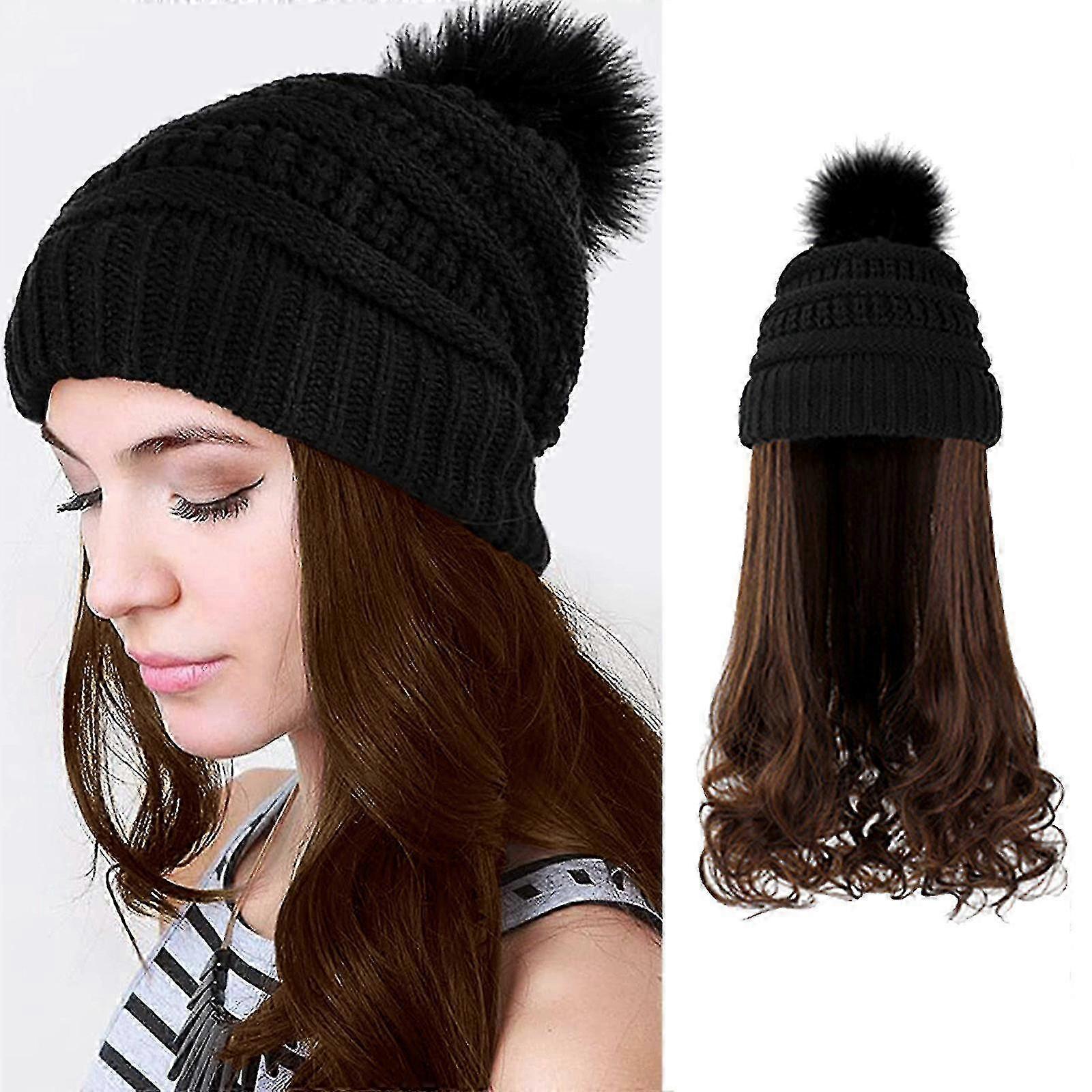 Curly Hair Knit Hat - Corn Perm Wig for Winter Warmth