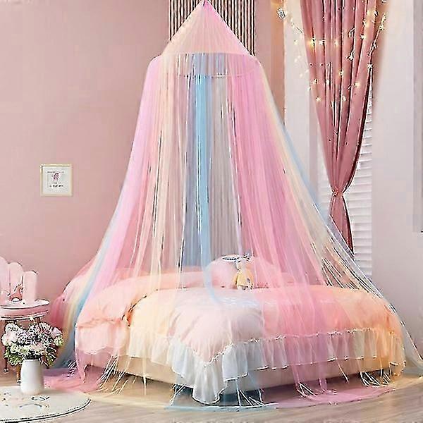 Bed Mosquito Net, Girls Bed Canopy, Rainbow Mosquito Net For Single Bed Double Bed, Crib Canopy