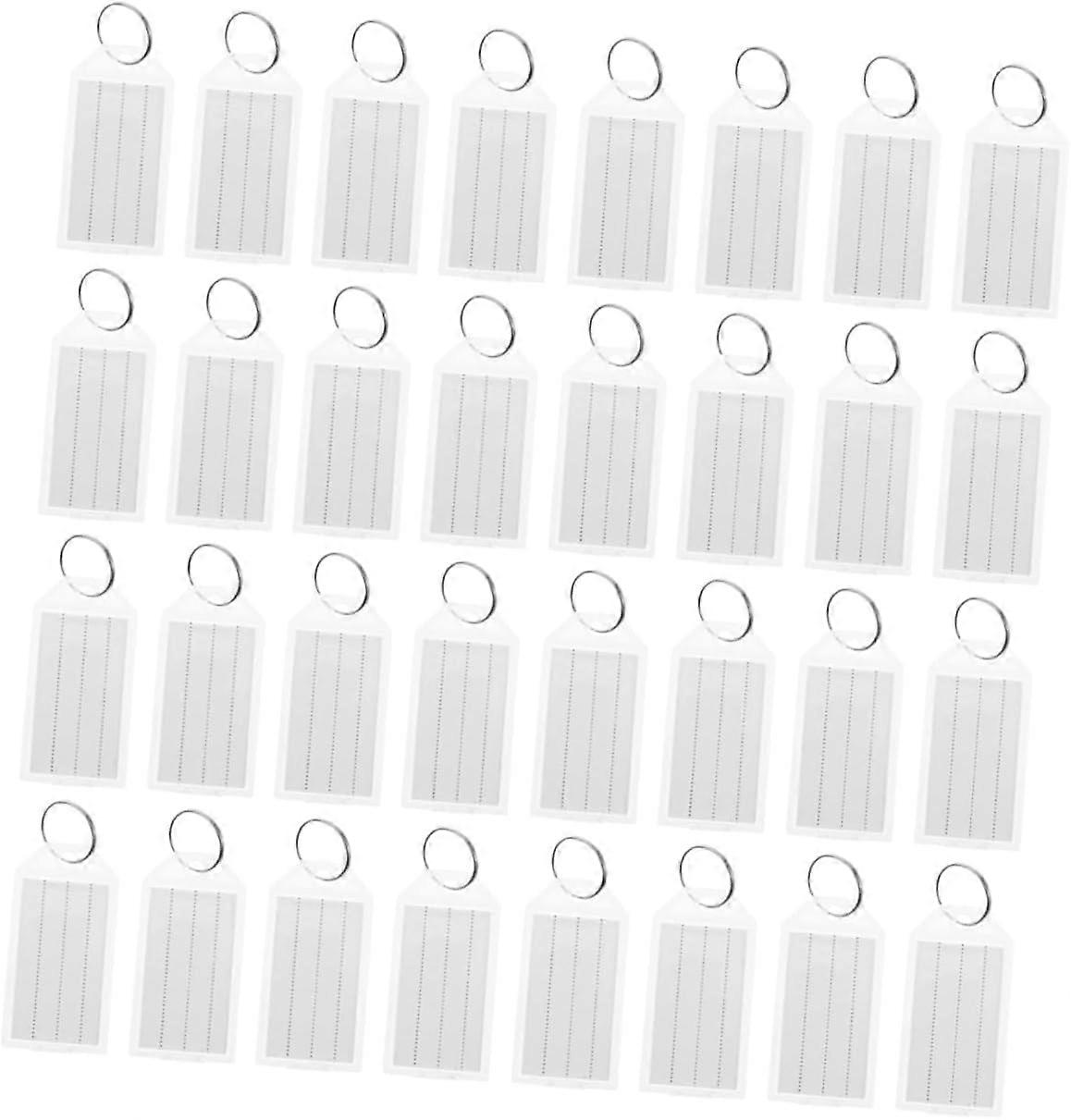 50pcs Plastic Key Tags with Split Ring Blank Travel Luggage Label Tags for Quick Identification and Effortless Recognition and Convenient