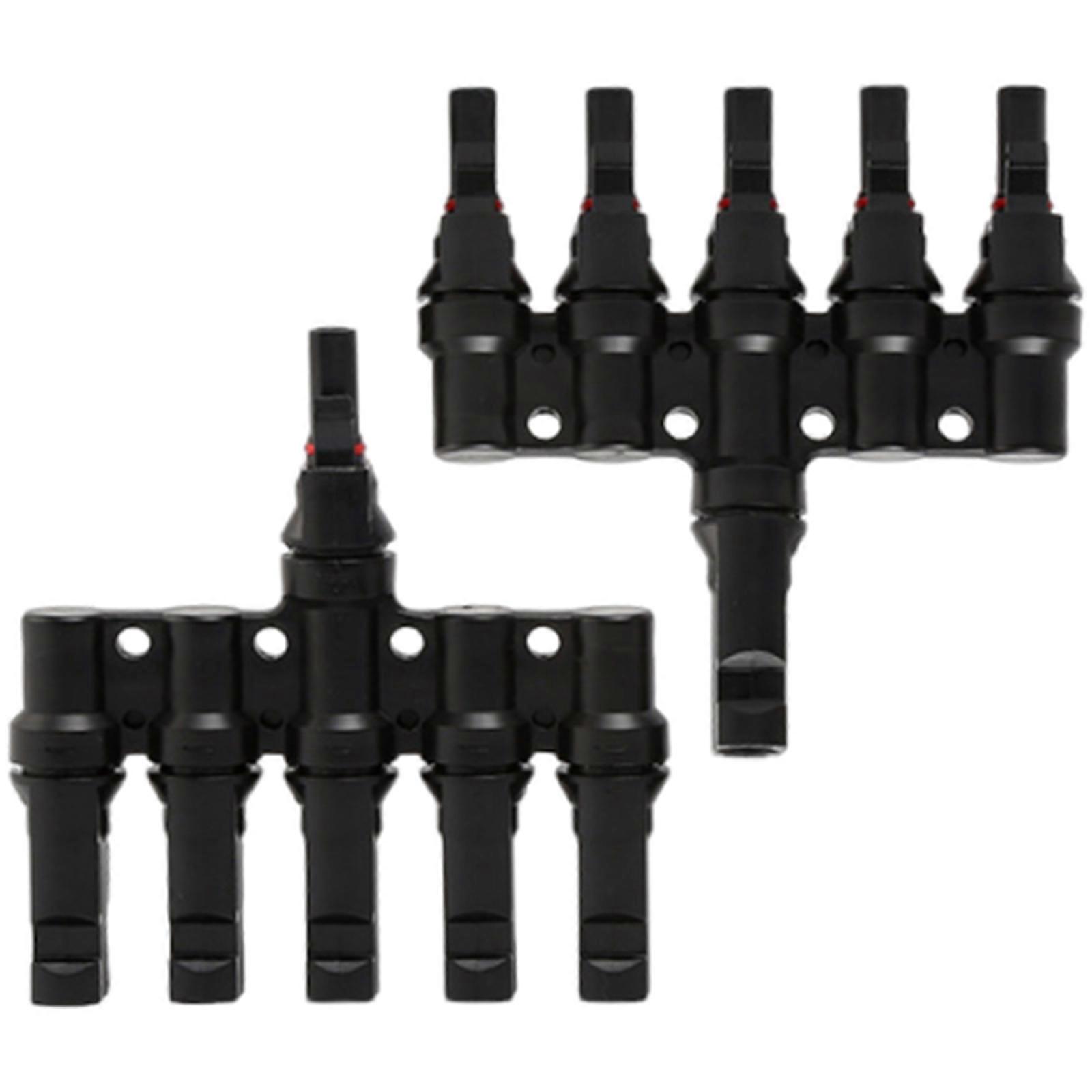 Plugs and Play Solars Panel T Branch Connectors 1 Male to 5 Female Splitters with High Temperatures Resistance Multicolor