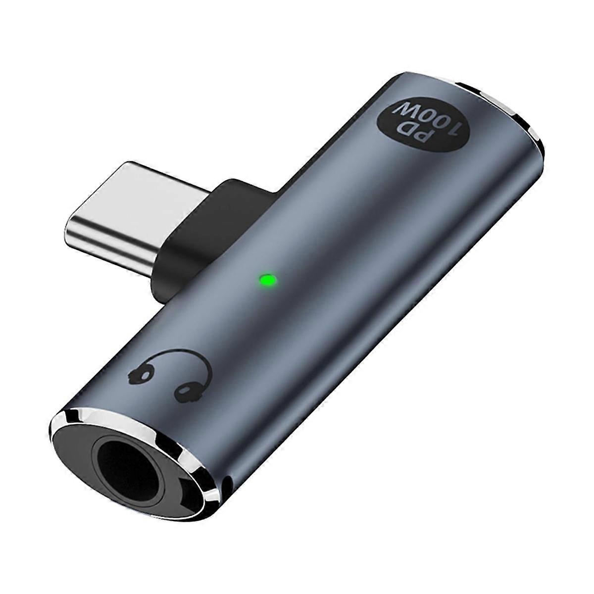 USB C to Audio Jack Adapter with 100W Fast Charging,A