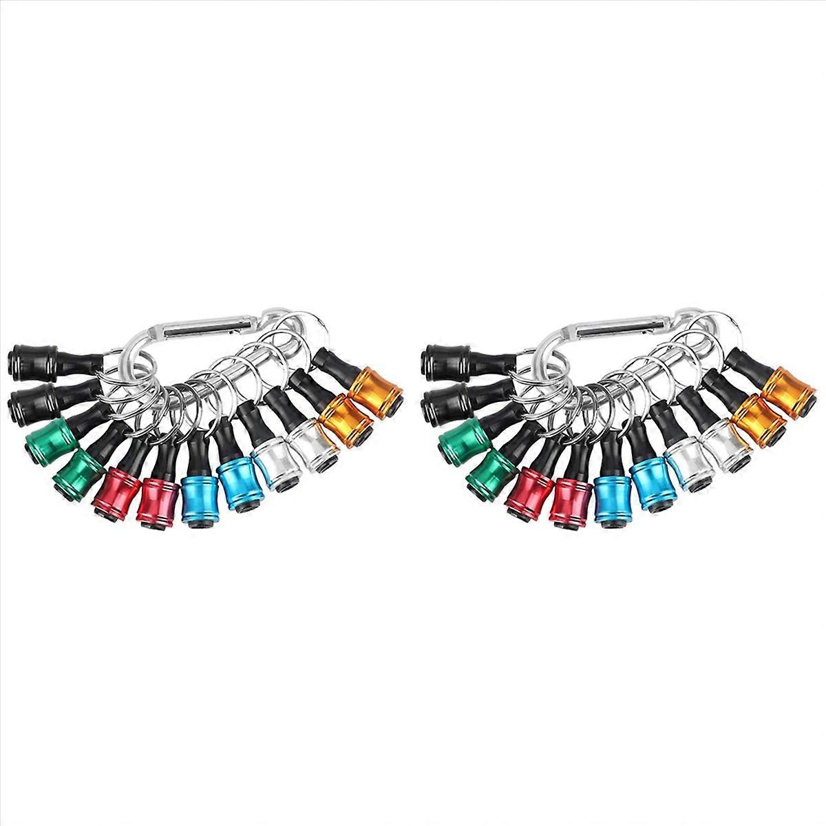 24PCS 1/4Inch Hex Shank Screwdriver Bits Holder Extension Bar Keychain Screw Adapter Drill Bits Hold