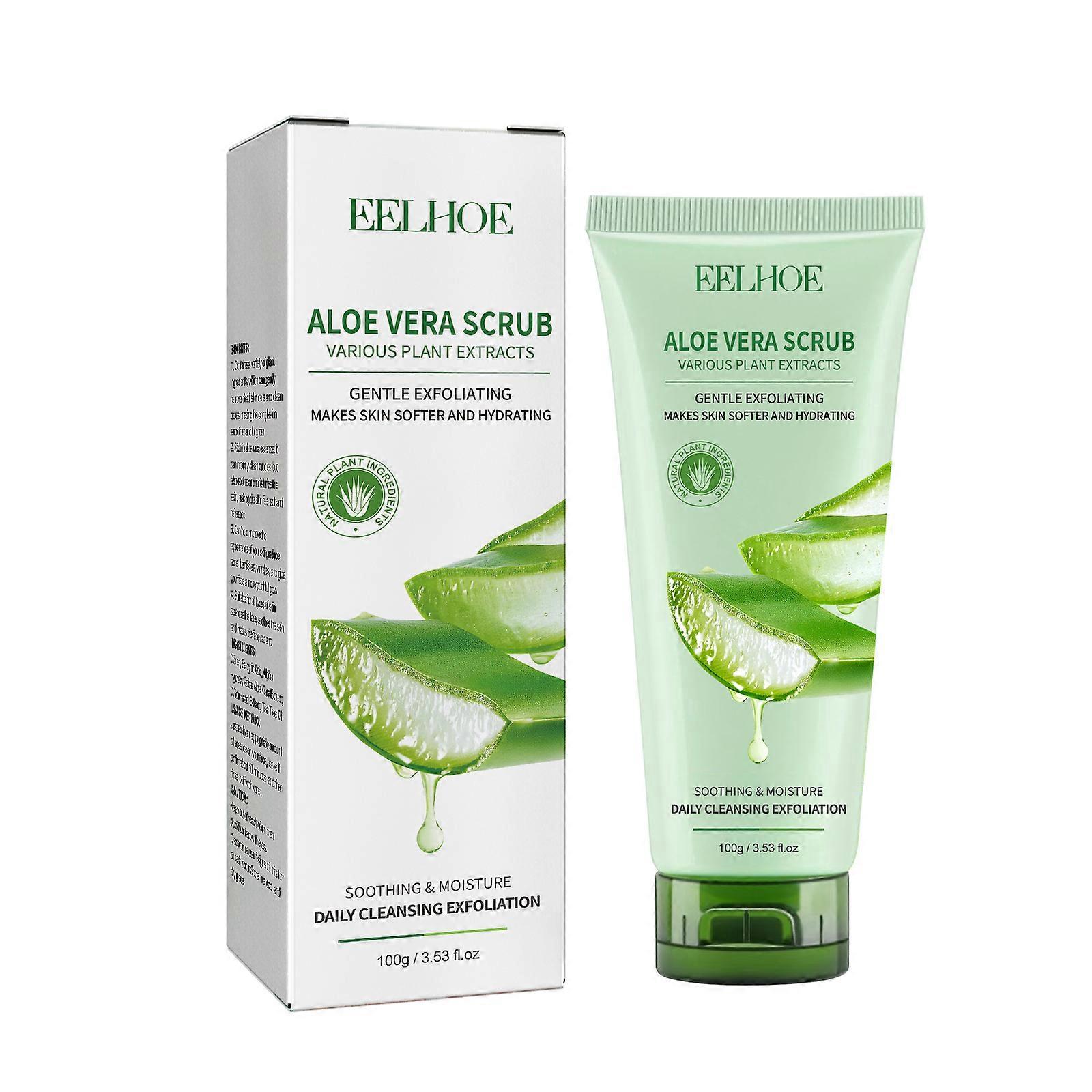 EELHOE Aloe Vera Scrub For Deep Cleansing, Exfoliating And Smoothing Acne Marks, Soft Skin Scrub