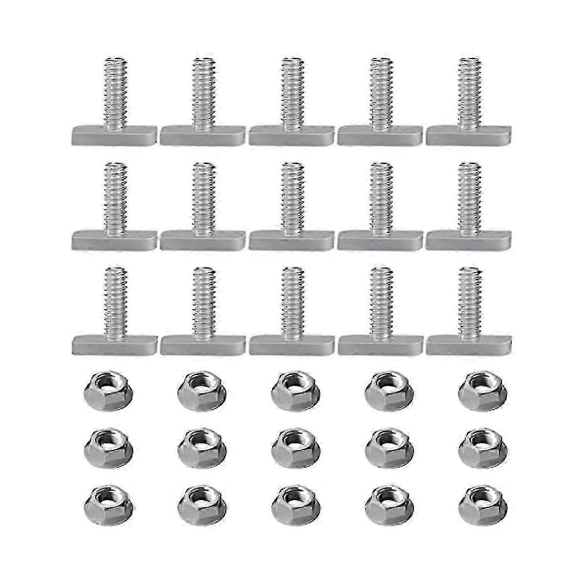 15pcs T Slot Bolt Replacement,m8 X 20 Screws, A2-70 Rail Track Screws Track Nuts With 15 Flange Nut-yvan f26