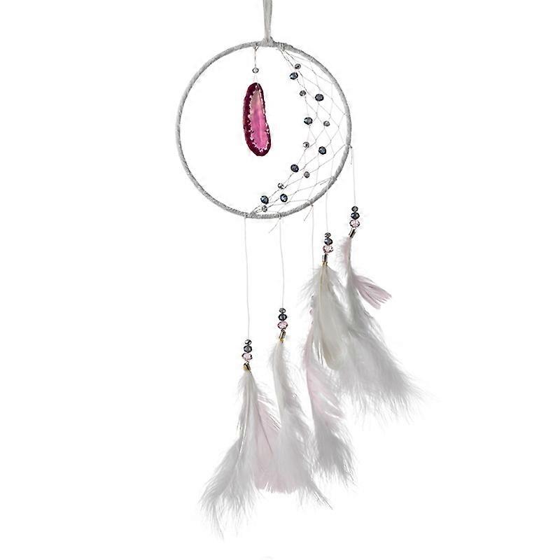 Dreamcatcher with Agate Charm - White Sickle Crescent Moon 1 Pack