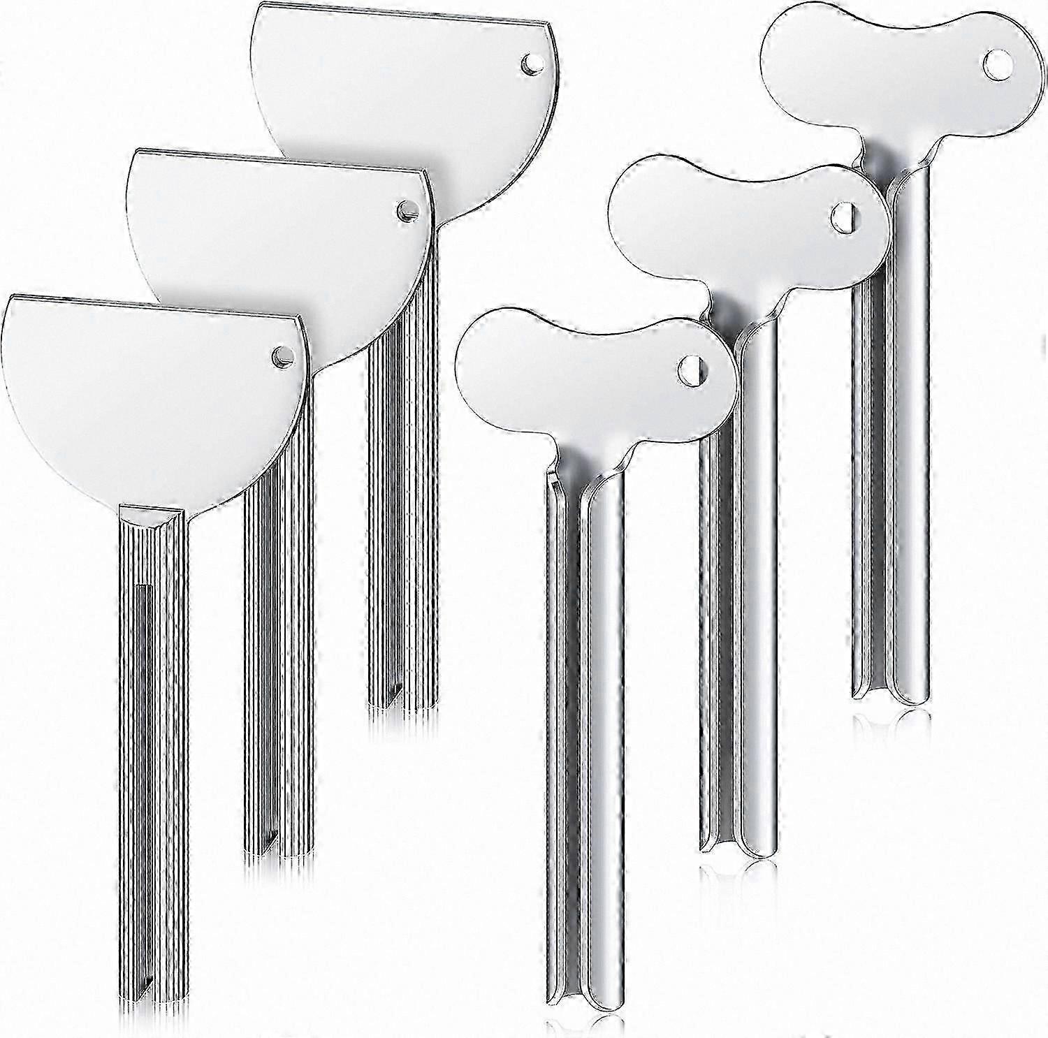 6-Pack Silver Tube Squeezer Roller for Toothpaste and Creams