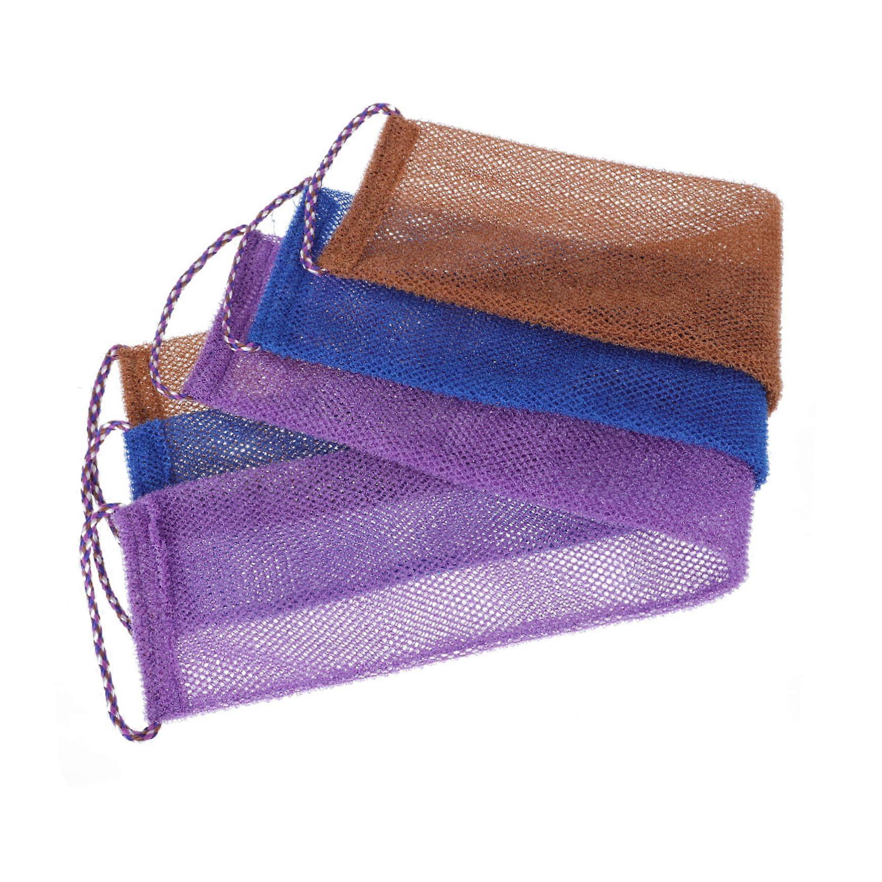 3 Pack African Exfoliating Bath Towels with Pull String for Gentle Skin Scrubbing and Home Use