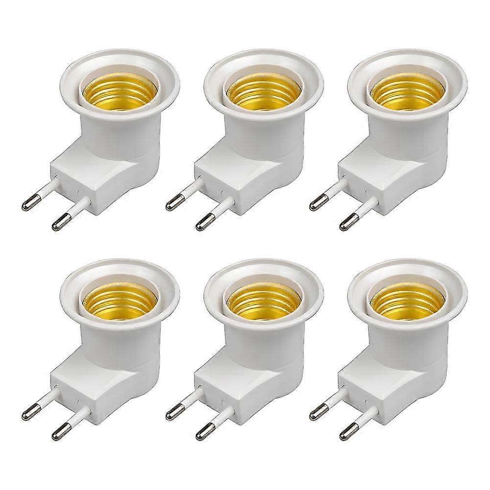 E27 Lamp Socket Adapter Socket Outlet Converter 6Pcs,EU Plug