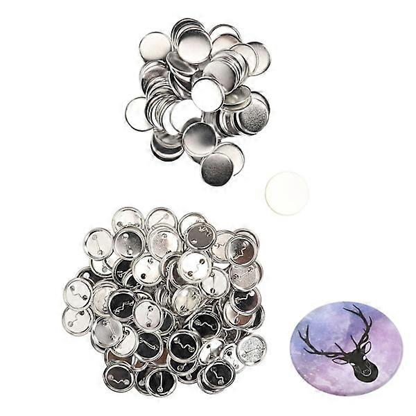 100 Set Pin Back Button Parts Sturdy Metal Plastic Stainless Steel Equalizing Button Accessories for Badge DIY 44MM