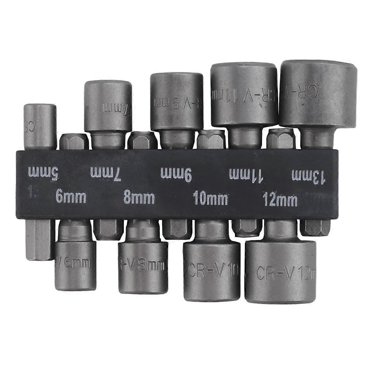 9pcs/set 5mm-13mm 1/4inch DIY Hex Shank Socket Nut Driver Bit Set
