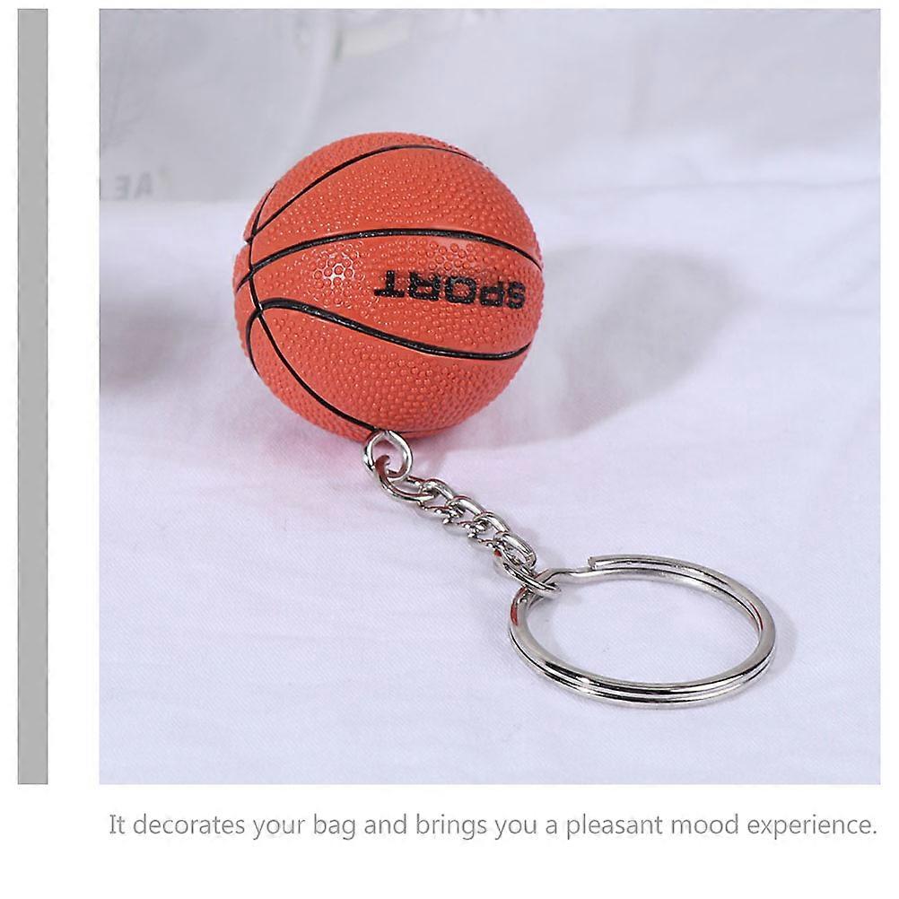 2Pcs Small Basketball Shape Design Hanging Key Chain for Basketball Fans