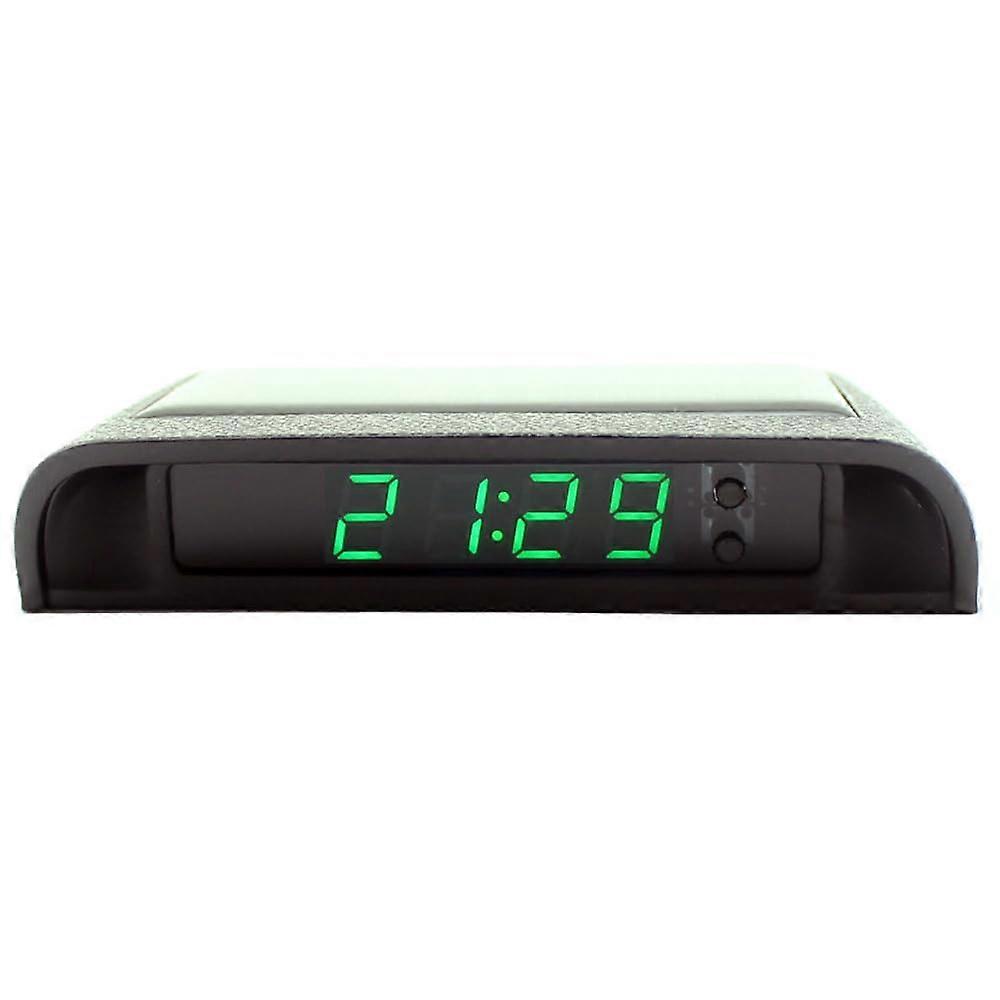Car Digital Dashboard Clock Solar Powered with Time Date Temperature Display 12V 24V Black
