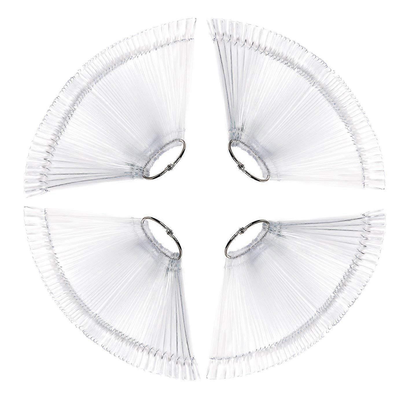 200 Pcs Clear Acrylic Nail Art Display Tips FanShaped Color Sample Chart for Practice